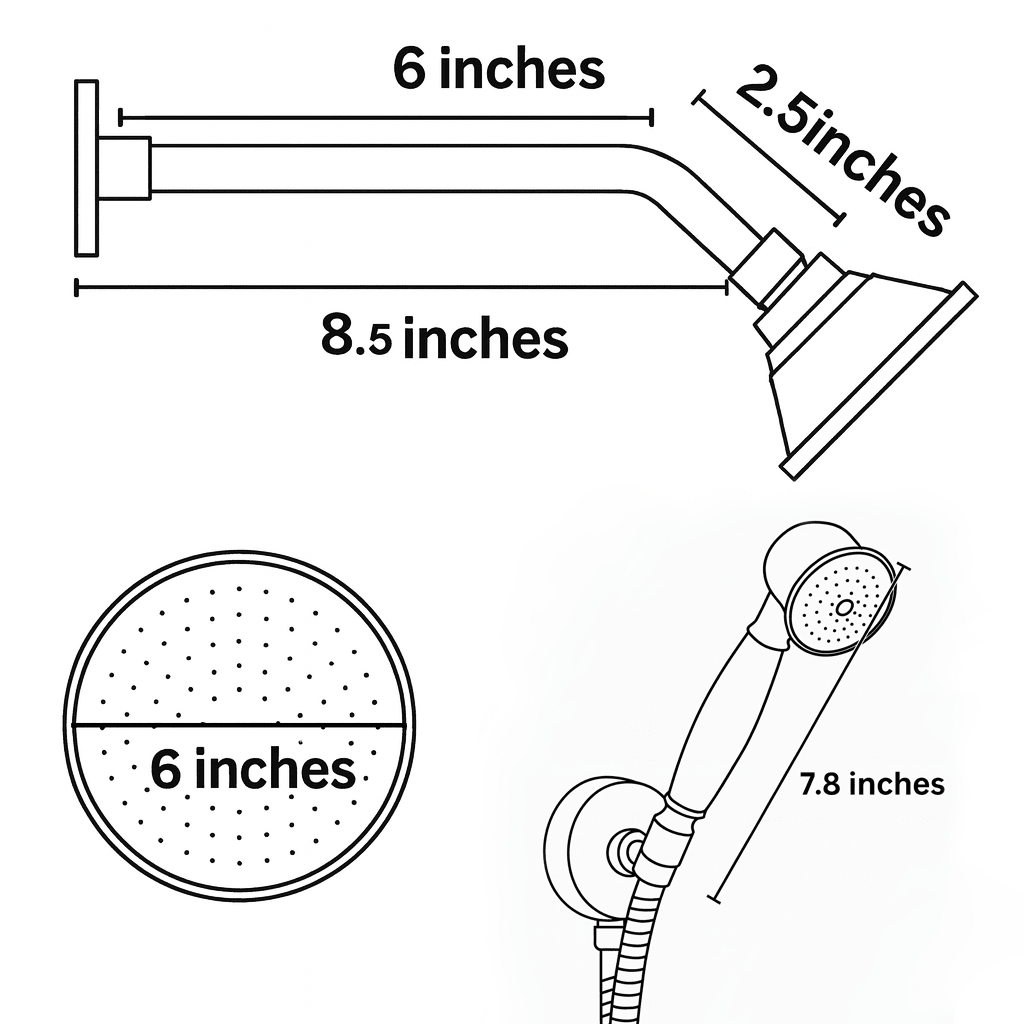 Unlacquered Brass Built - In Shower System | Angled Showerhead & Handheld | Concealed 2 - Outlet Set - Insideast
