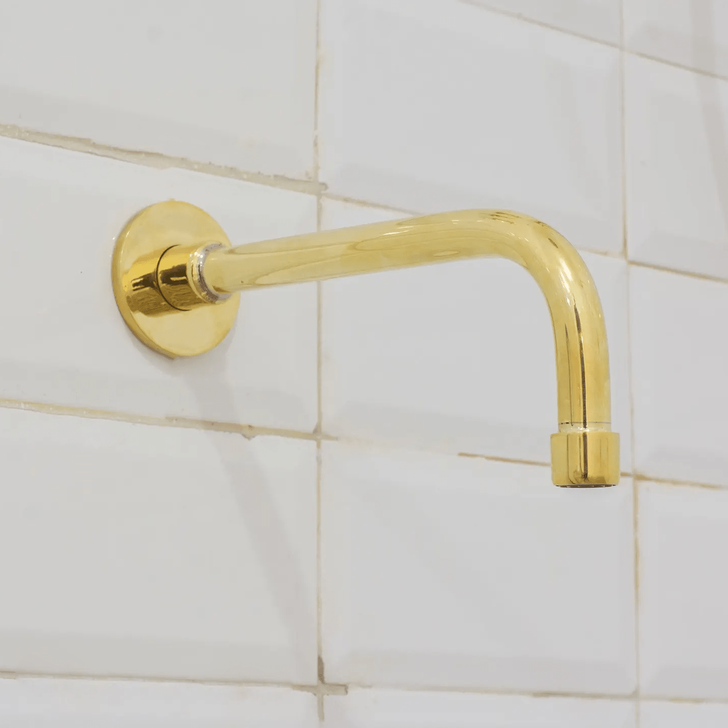 Unlacquered Brass Ceiling Shower System, 2 - Outlet Shower, Overhead Shower With Tub Filler, Ceiling Mount Showerhead with Tub Faucet - Insideast