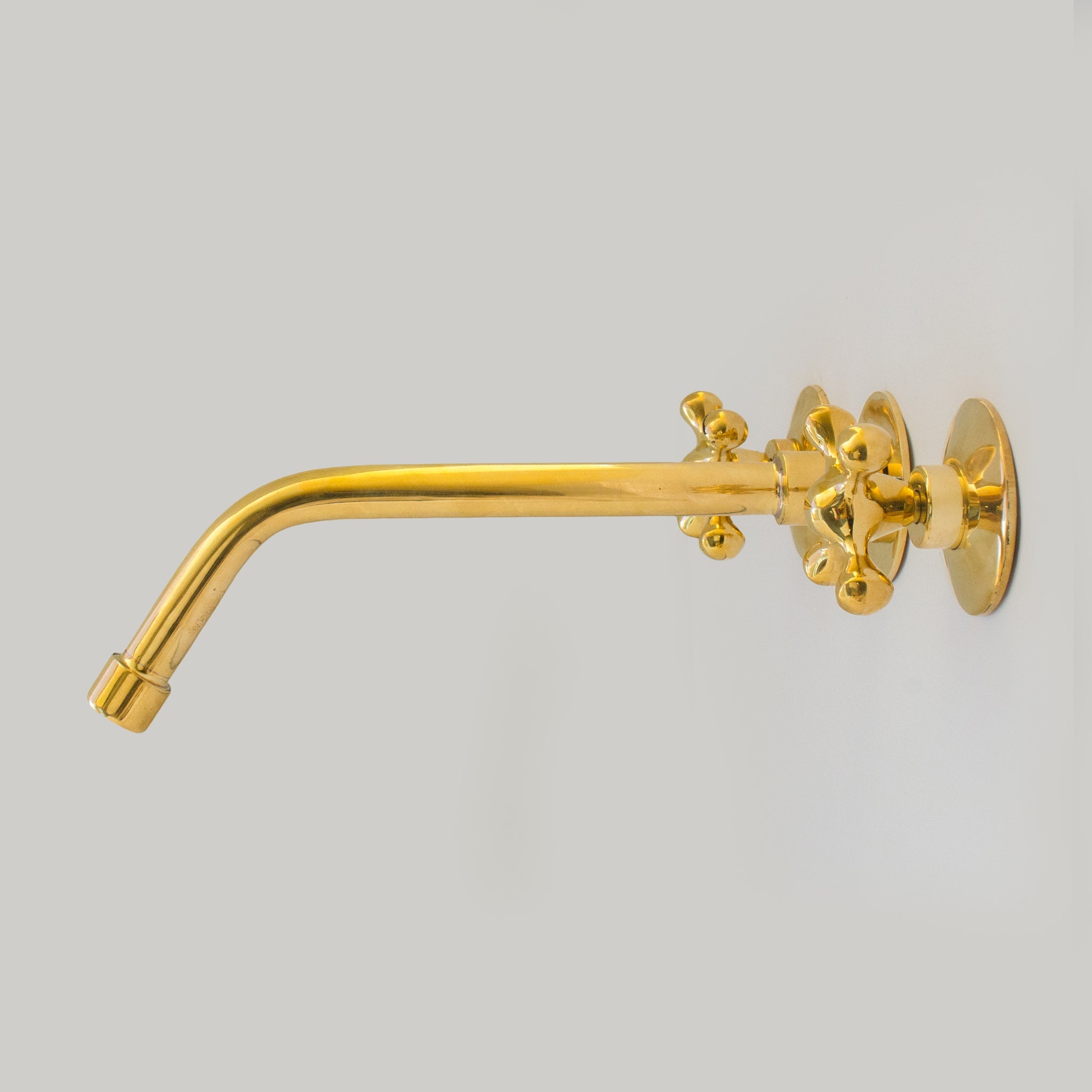 Unlacquered Brass Faucet, Wall Mount Bathroom Sink Faucet - Insideast