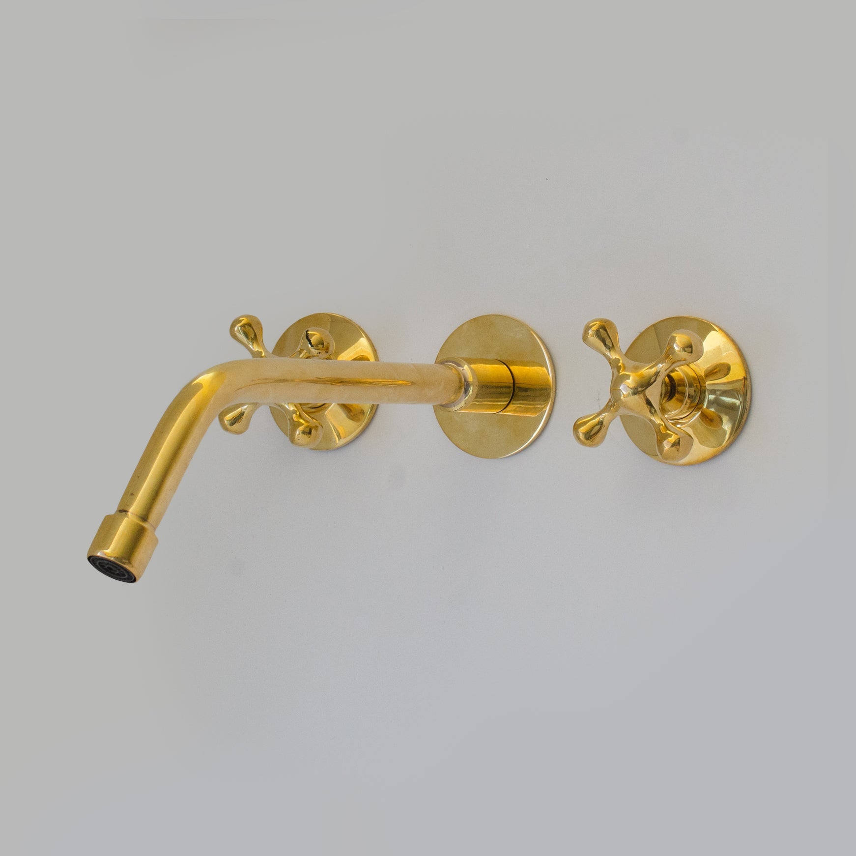 Unlacquered Brass Faucet, Wall Mount Bathroom Sink Faucet - Insideast