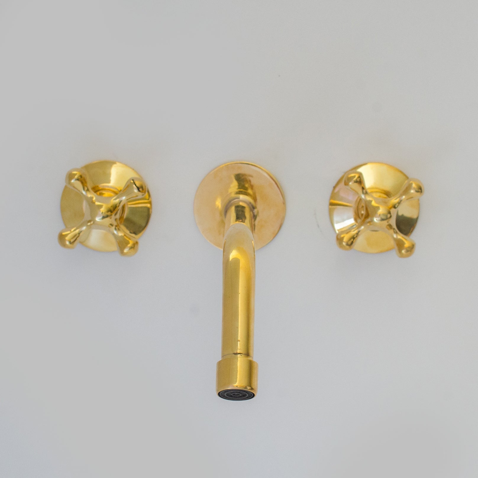 Unlacquered Brass Faucet, Wall Mount Bathroom Sink Faucet - Insideast