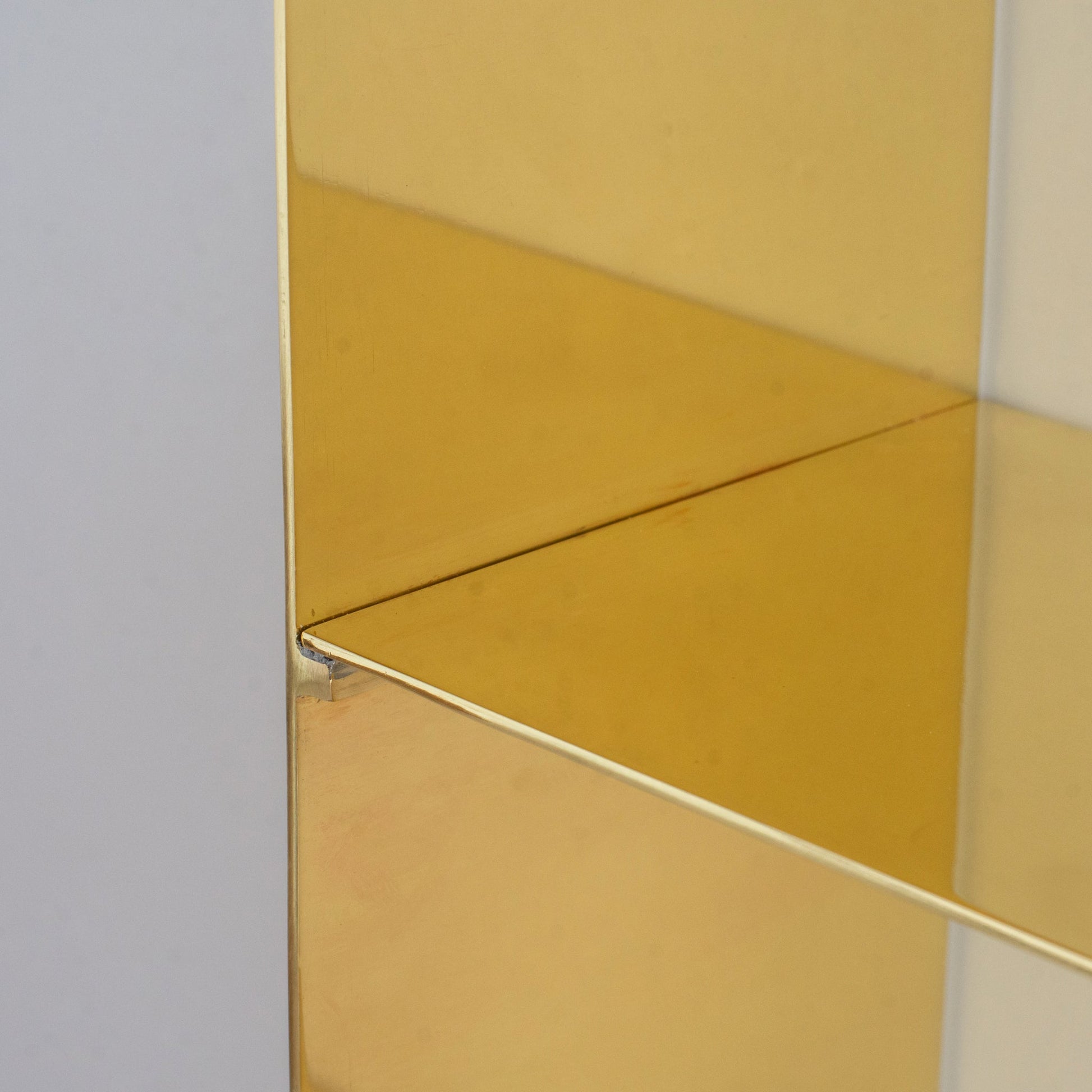 Unlacquered Brass Floating Wall Bookshelf | Brass Bookshelf Storage Cabinet - Insideast
