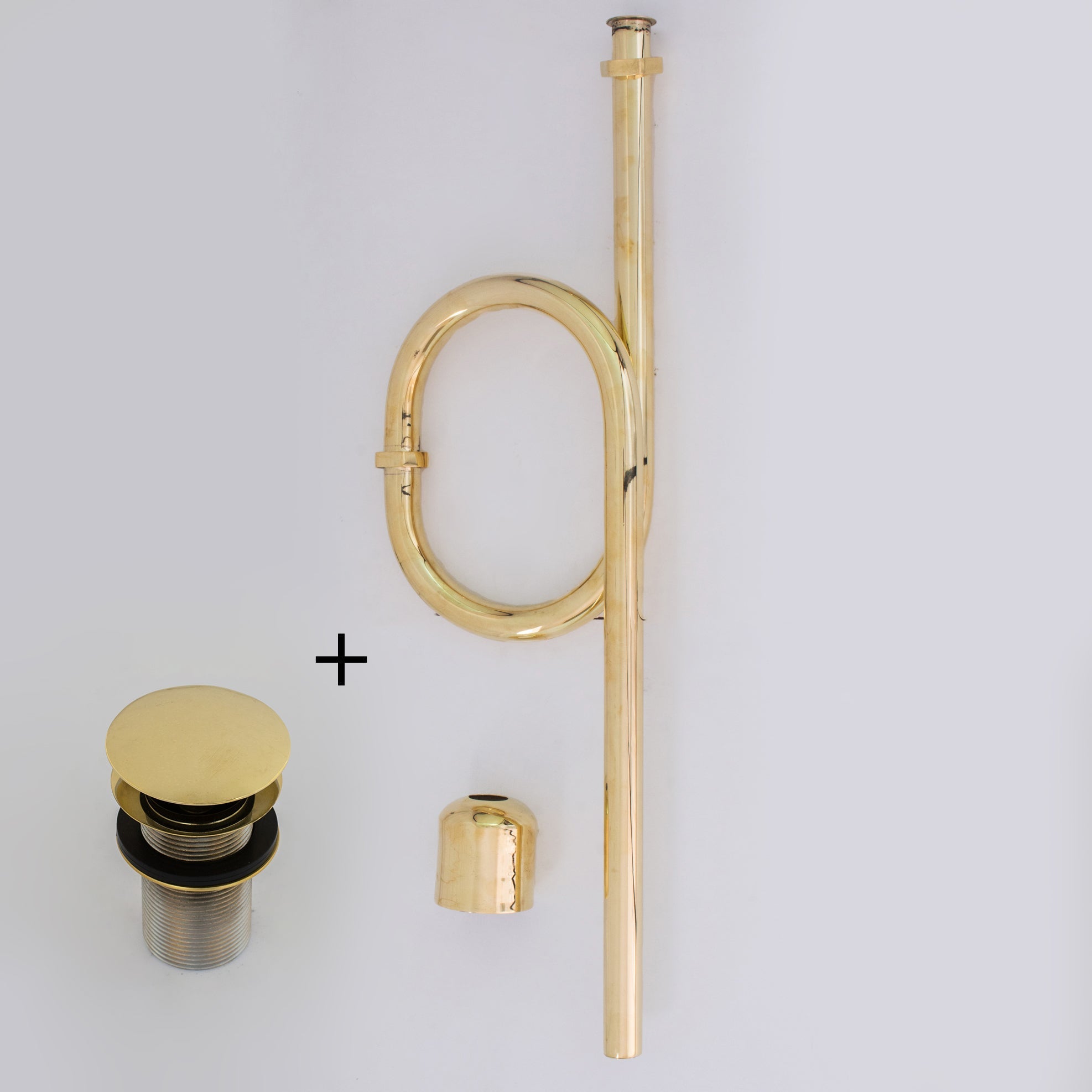 Unlacquered Brass Floor - Mounted S - Trap | Exposed Plumbing Kit - Insideast