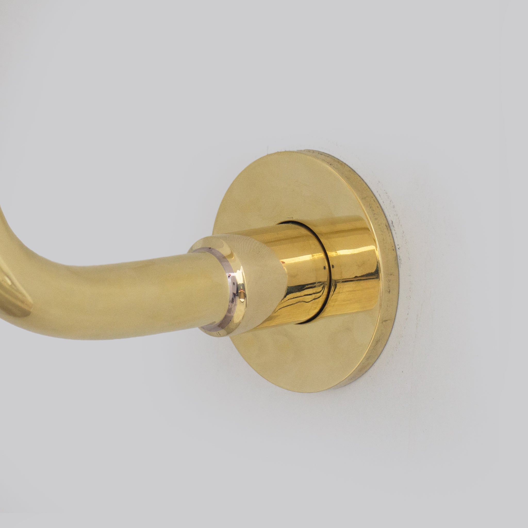 Unlacquered Brass Gooseneck Shower Arm With Rainfall Showerhead, Solid Brass Wall Mounted Shower Arm - Insideast