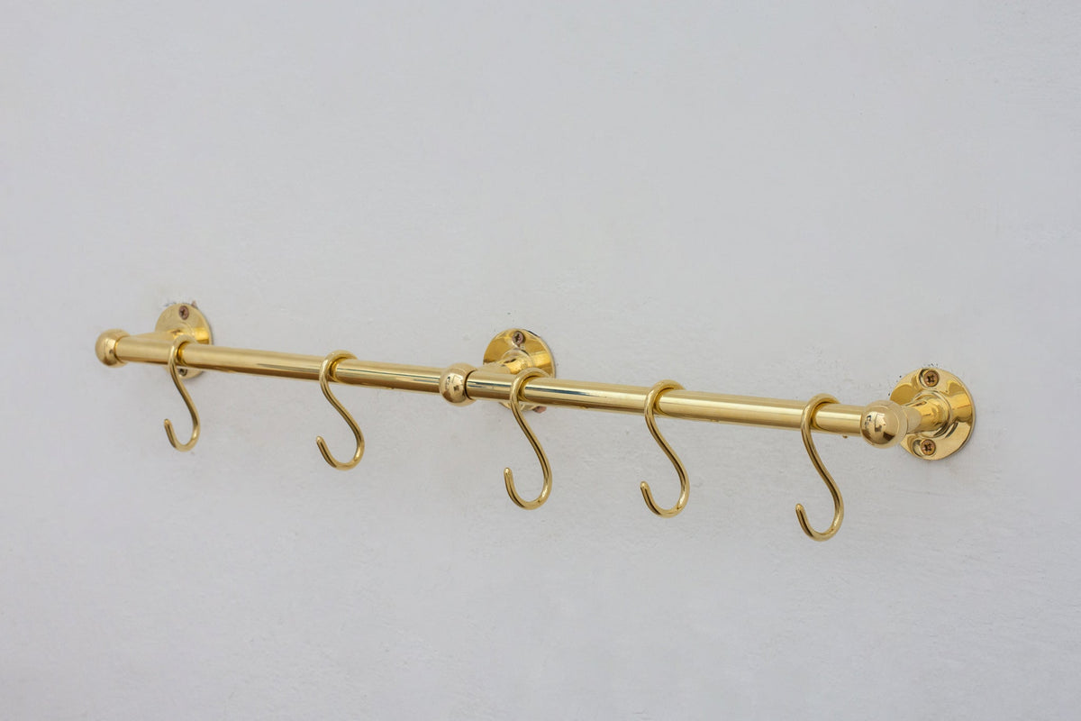 Hub Rods Kitchen Stylish Unlacquered Brass Kitchen Hooks - Organize with Ease – Insideast