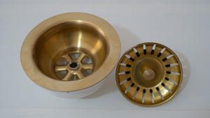 Unlacquered Brass Kitchen Sink Strainer, Sink Waste, Strainer Basket, Drain Cover & Basket Strainer