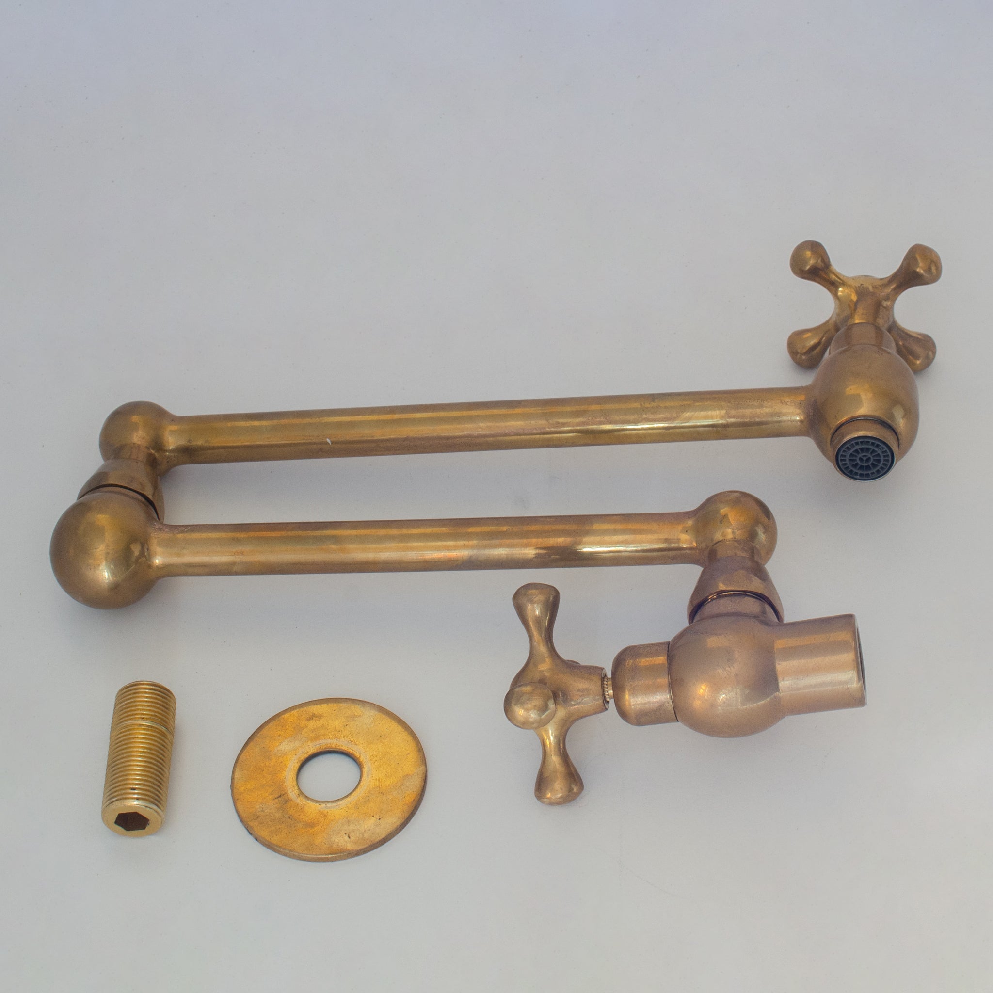 Unlacquered Brass Pot Filler, Kitchen Faucet, Aged Brass Faucet, Stove Faucet - Insideast
