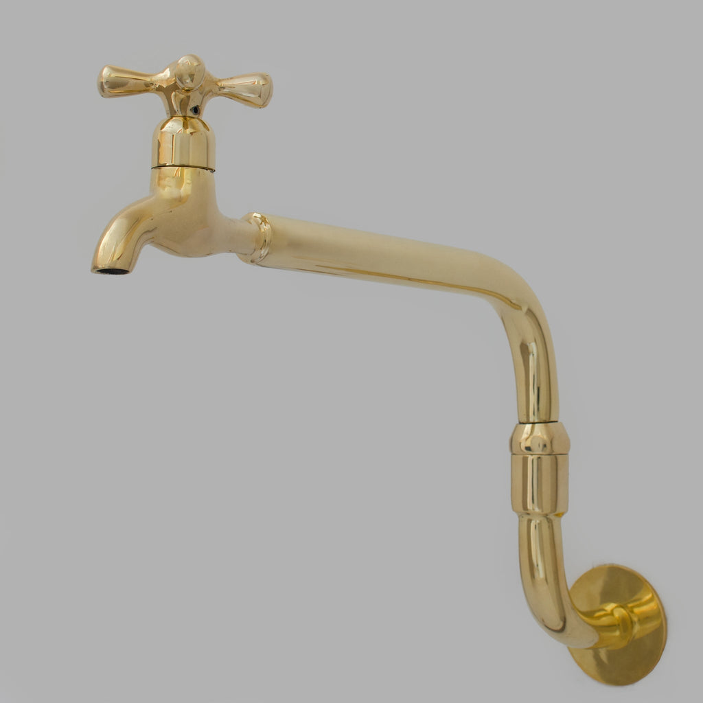 Unlacquered Brass Pot Filler, Vintage Traditional Kitchen Faucet, Swiveling