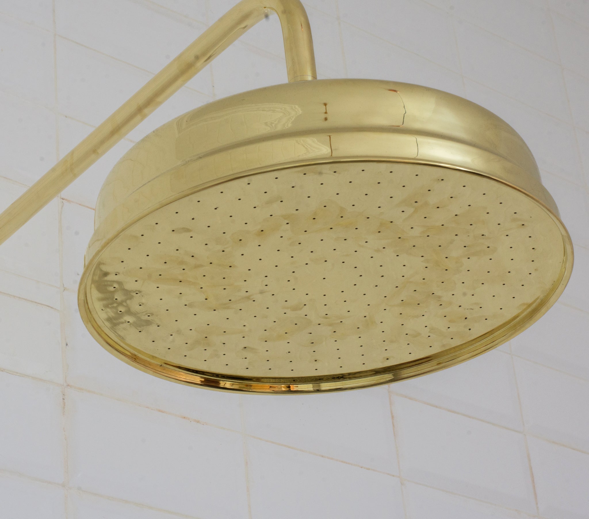 Unlacquered Brass Rain Shower Head | 12" Round - Insideast