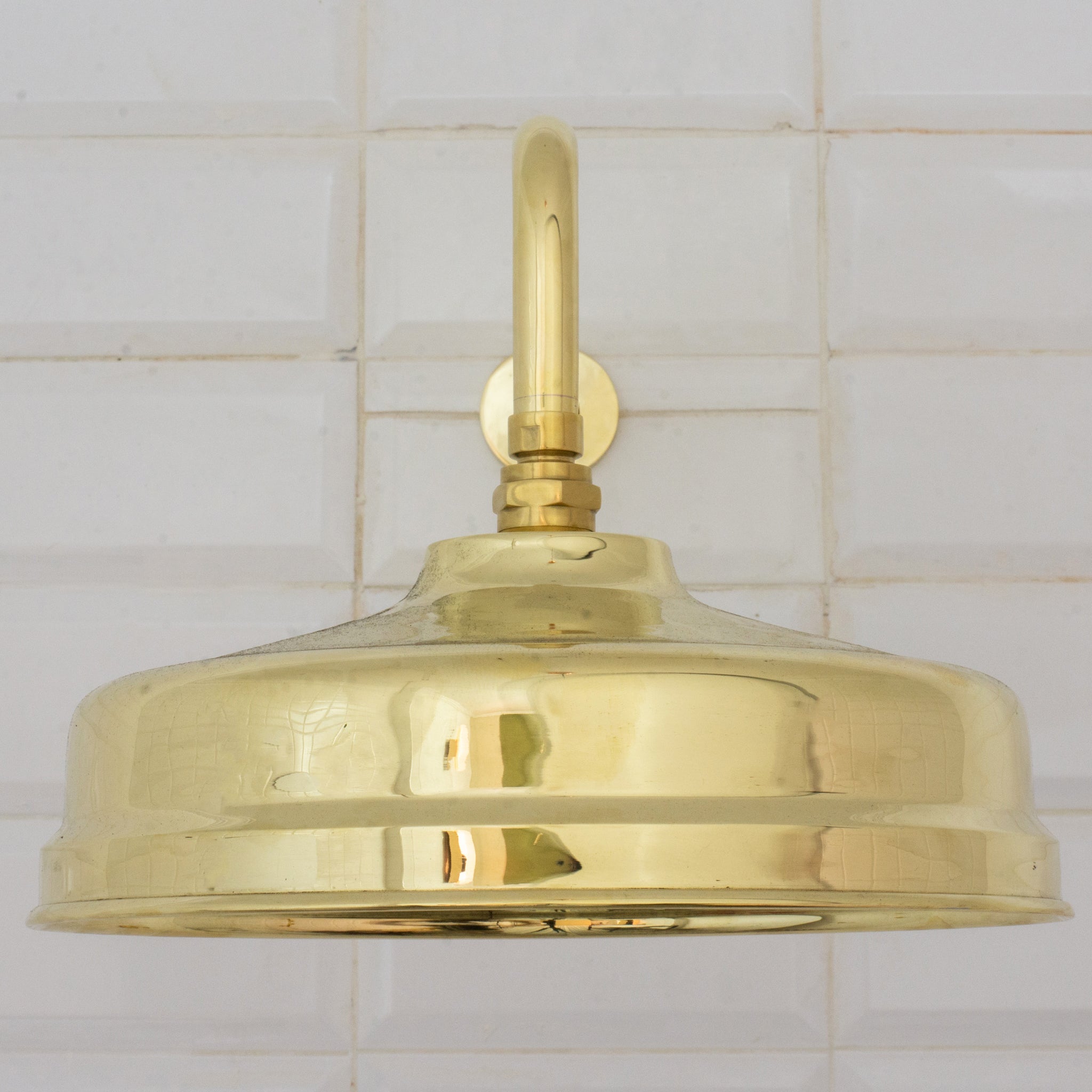 Unlacquered Brass Rain Shower Head | 12" Round - Insideast