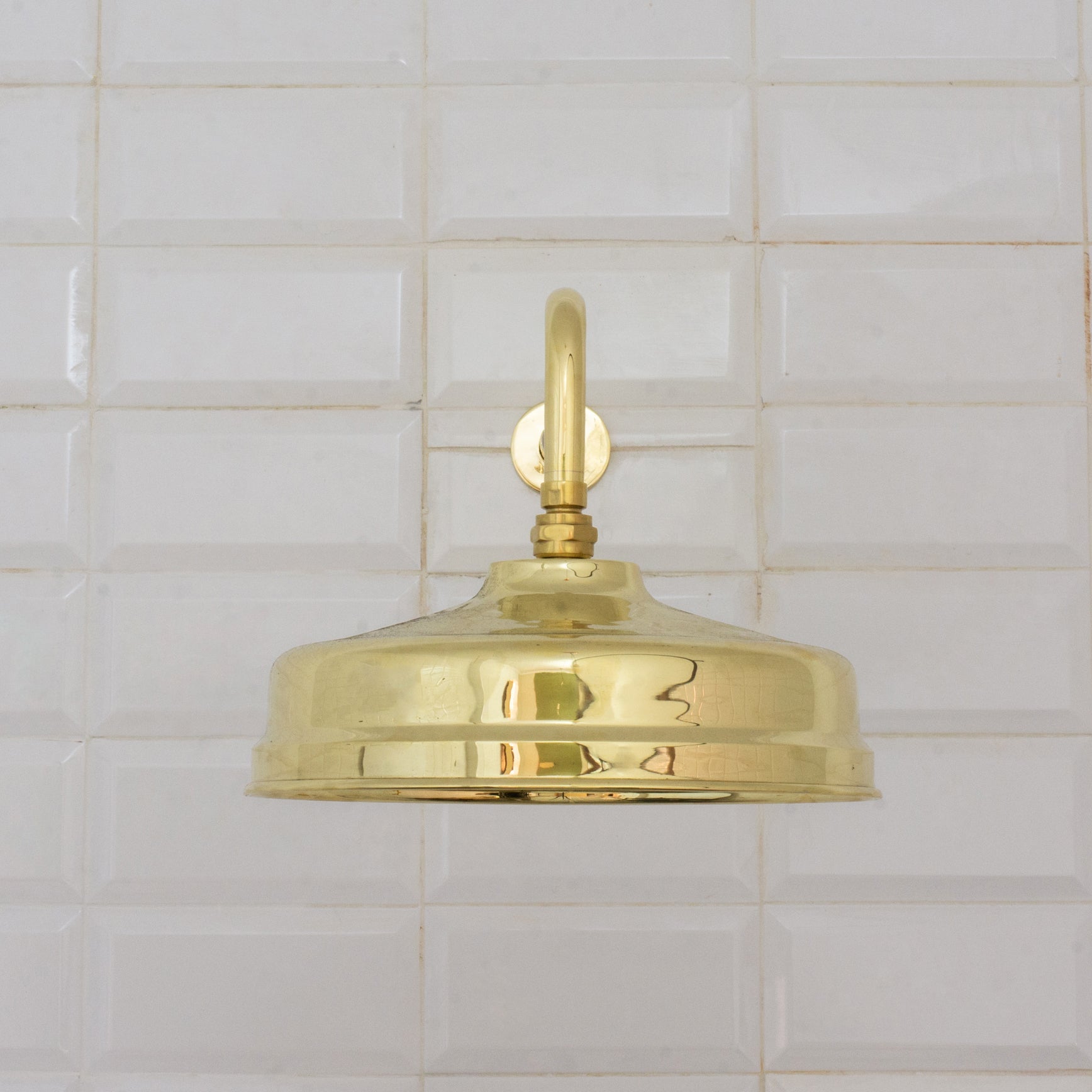 Unlacquered Brass Rain Shower Head | 12" Round - Insideast