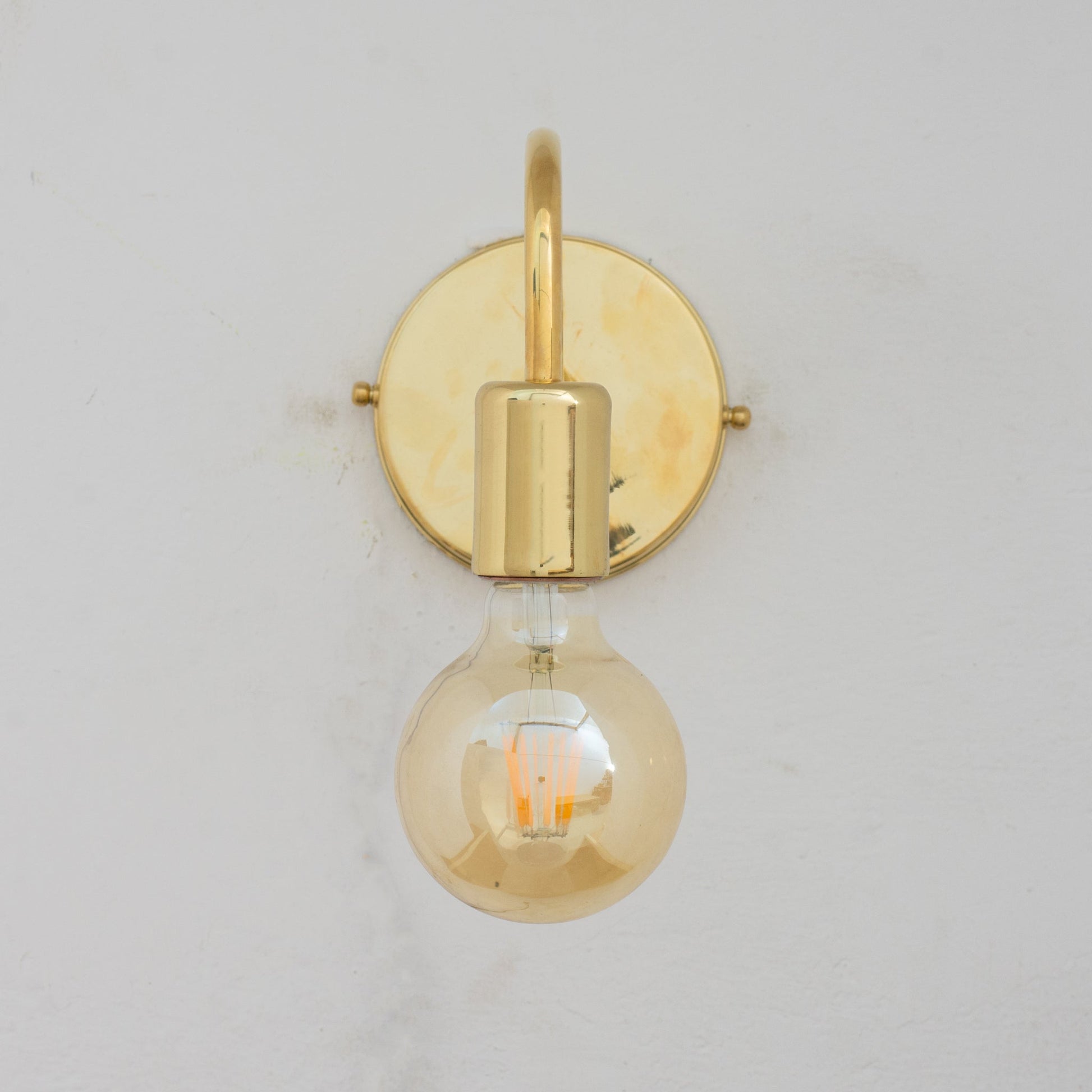 Unlacquered Brass Sconce, Wall Mount Lamp, Sconce Lighting Fixture - Insideast