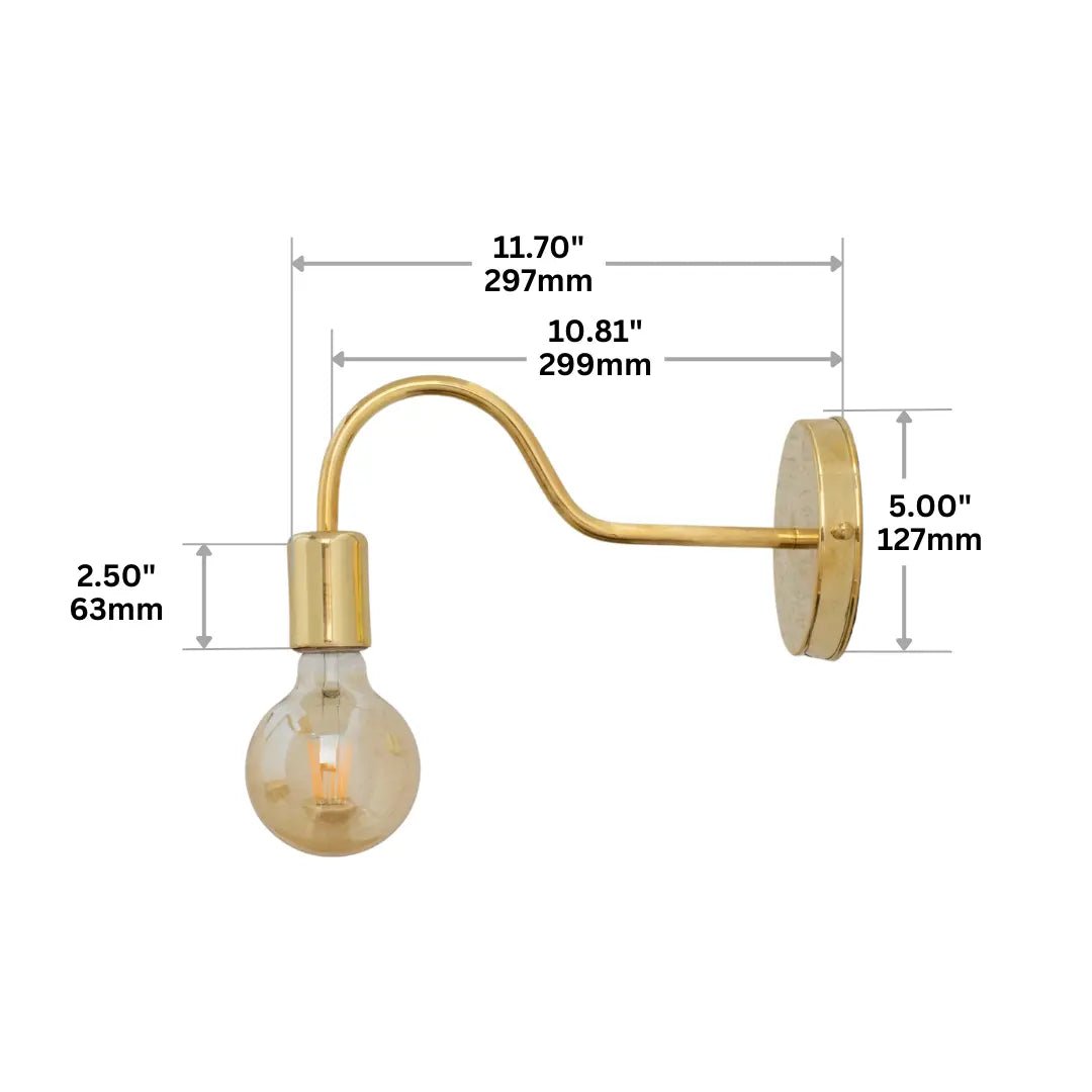 Unlacquered Brass Sconce, Wall Mount Lamp, Sconce Lighting Fixture - Insideast