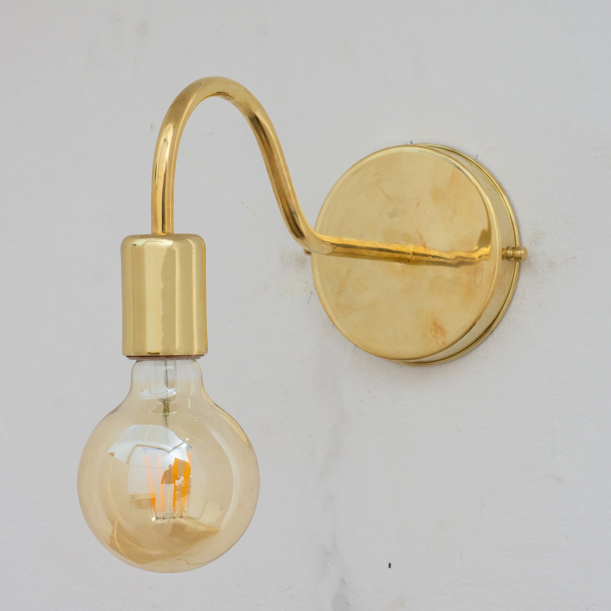 Unlacquered Brass Sconce, Wall Mount Lamp, Sconce Lighting Fixture - Insideast