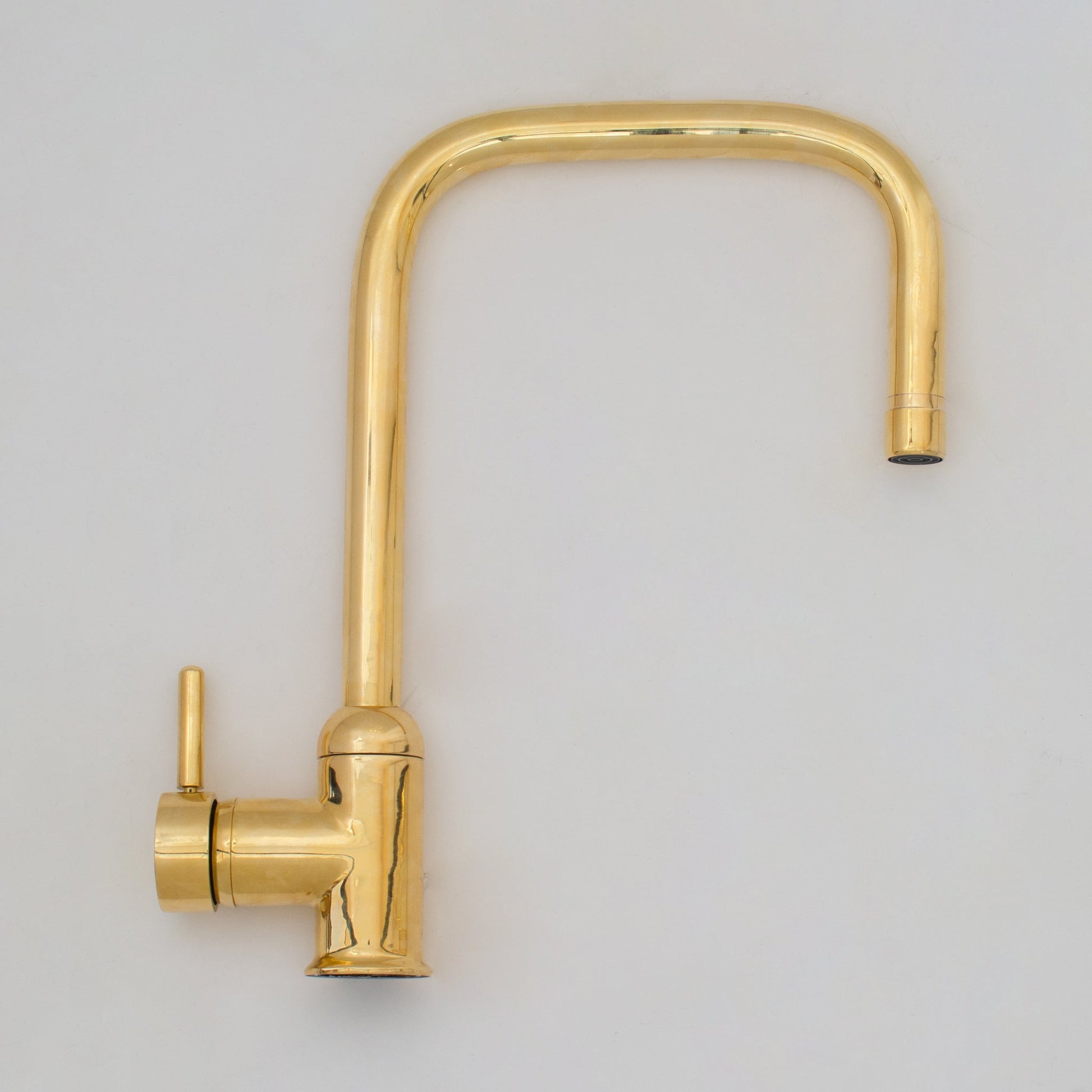 Unlacquered Brass Single Hole Kitchen Mixer Tap, Brass Single Handle Island Faucet - Insideast
