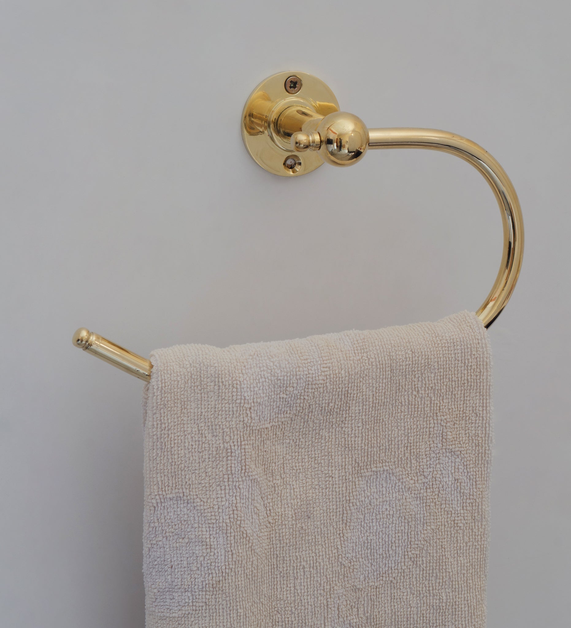 Unlacquered Brass Towel Holder, Towel Hanger, Wall Mount Towel Hook, Hand Engraved Finish - Insideast