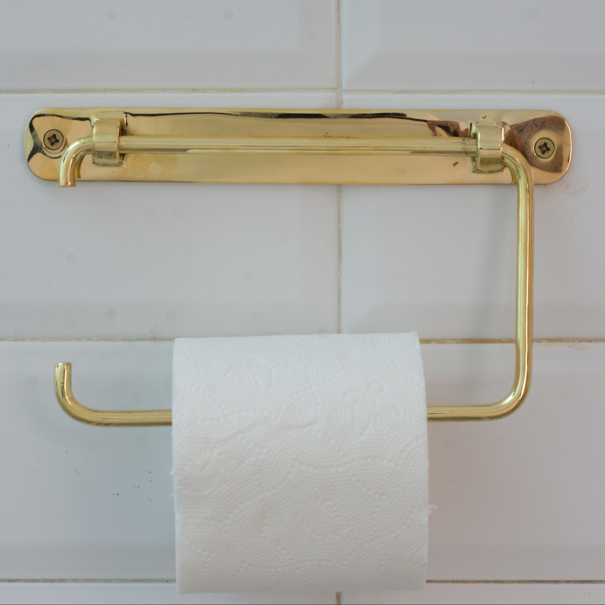 Unlacquered Brass TP Holder | Bathroom Roll Holder With Backplate - Insideast