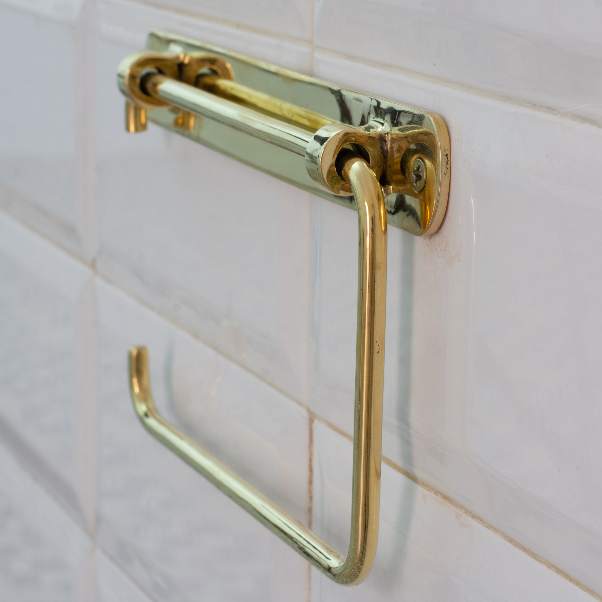 Unlacquered Brass TP Holder | Bathroom Roll Holder With Backplate - Insideast