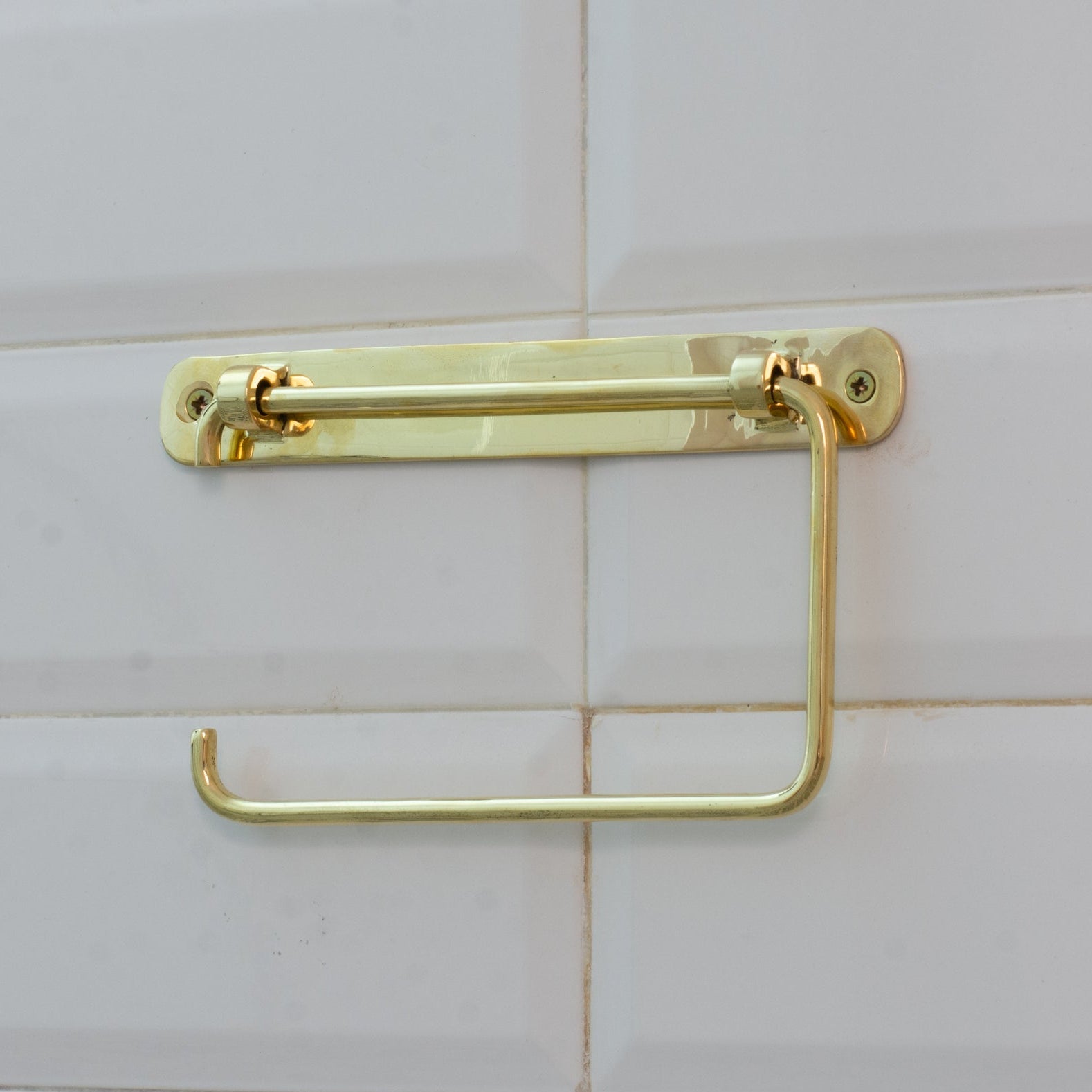Unlacquered Brass TP Holder | Bathroom Roll Holder With Backplate - Insideast