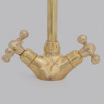 Load image into Gallery viewer, Unlacquered Brass Vanity Sink Faucet, Antique Brass Bathroom Single Hole Faucet
