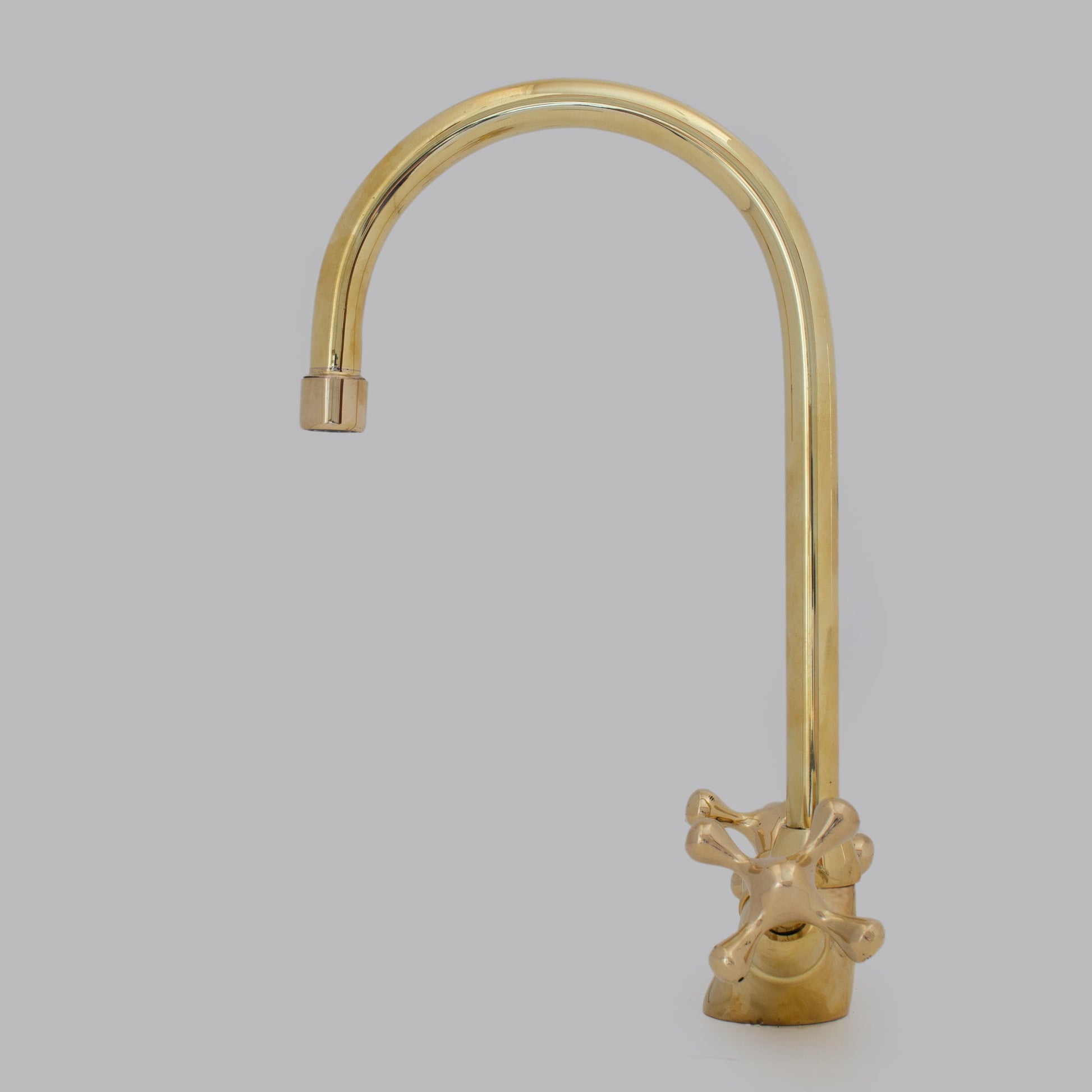 Unlacquered Brass Vanity Sink Faucet, Antique Brass Bathroom Single Hole Faucet - Insideast