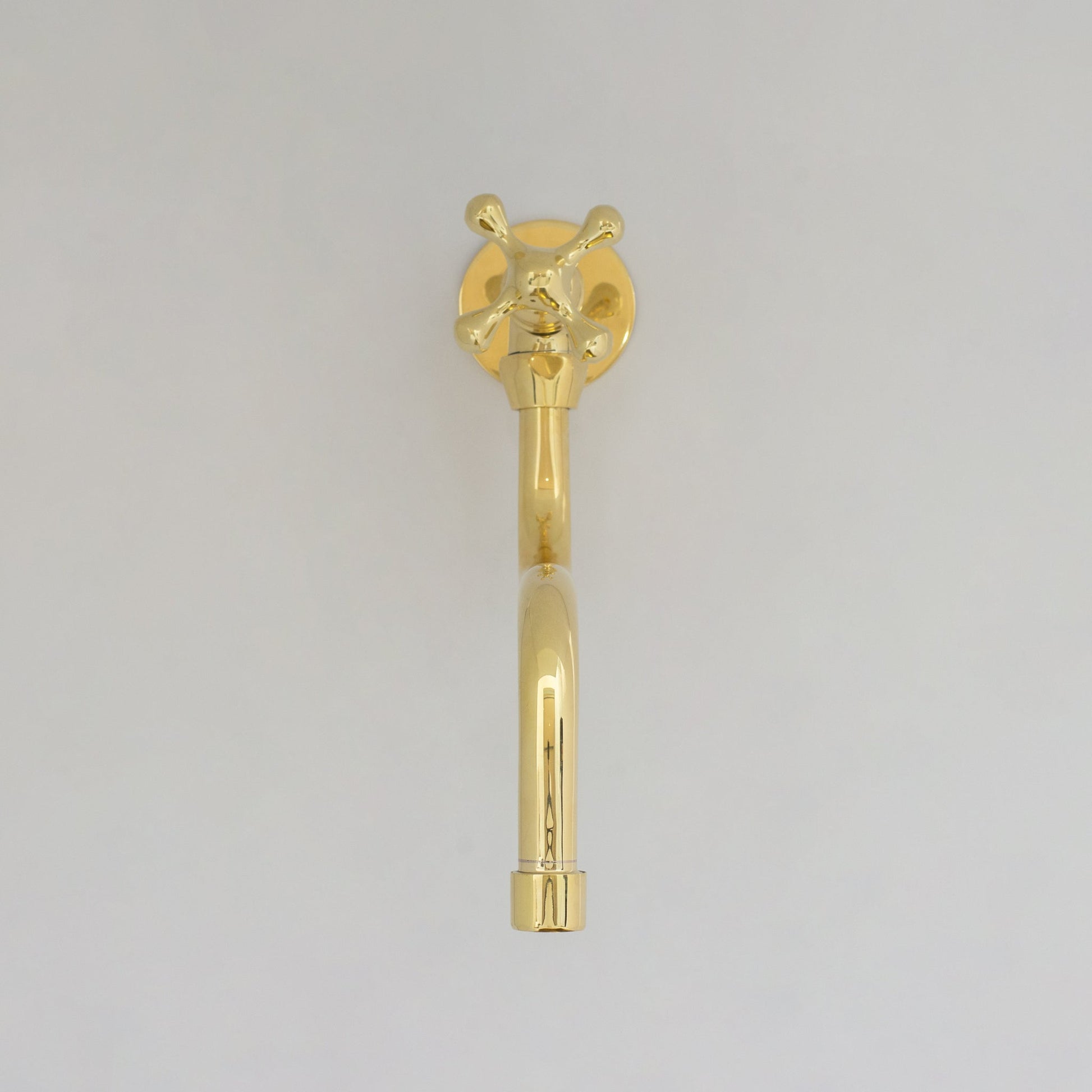 Unlacquered Brass Wall Mount Stove Faucet, Brass Pot Filler Faucet With Swiveling Neck - Insideast