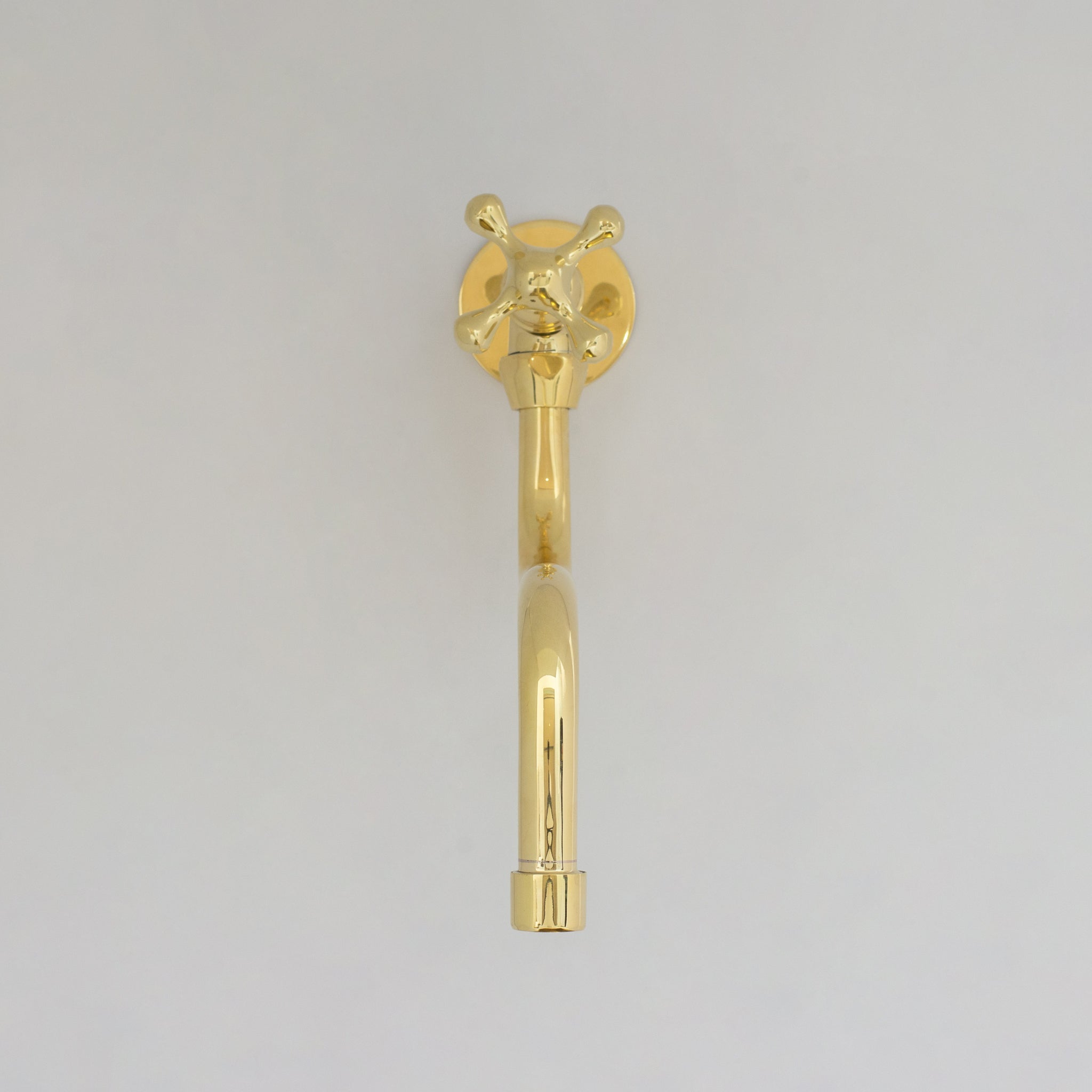 Unlacquered Brass Wall Mount Stove Faucet, Brass Pot Filler Faucet With Swiveling Neck - Insideast