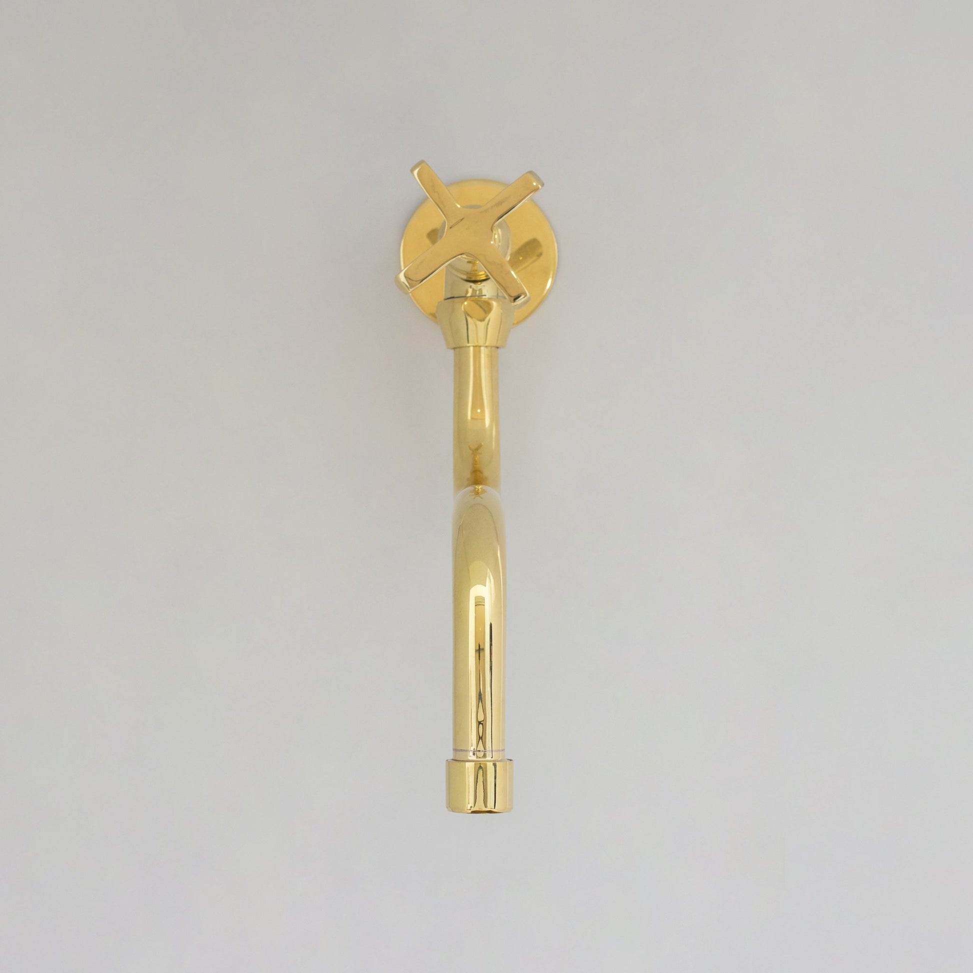 Unlacquered Brass Wall Mount Stove Faucet, Brass Pot Filler Faucet With Swiveling Neck - Insideast