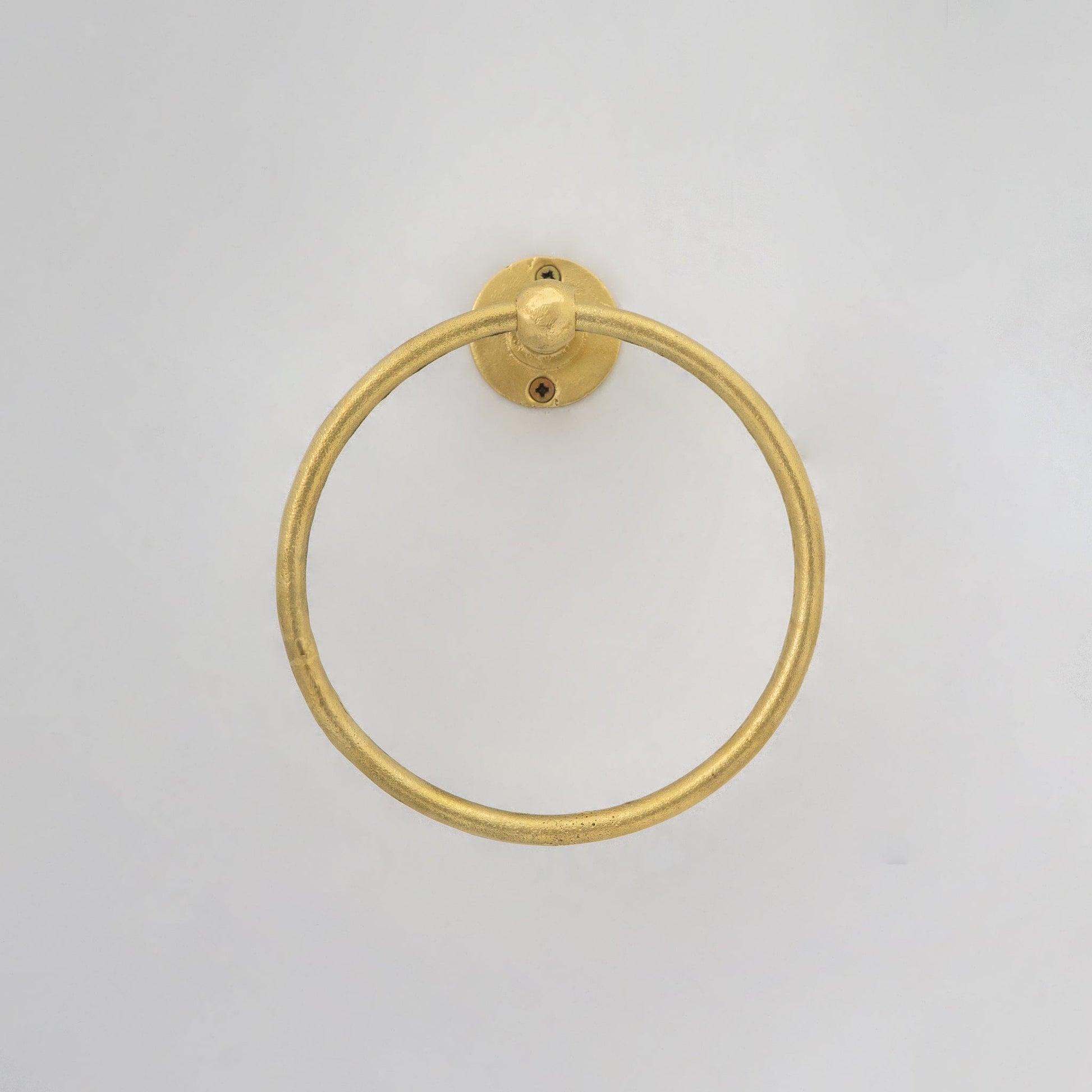 Unlacquered Brass Wall - Mounted Towel Ring Holder, Face Towel Hanger - Insideast