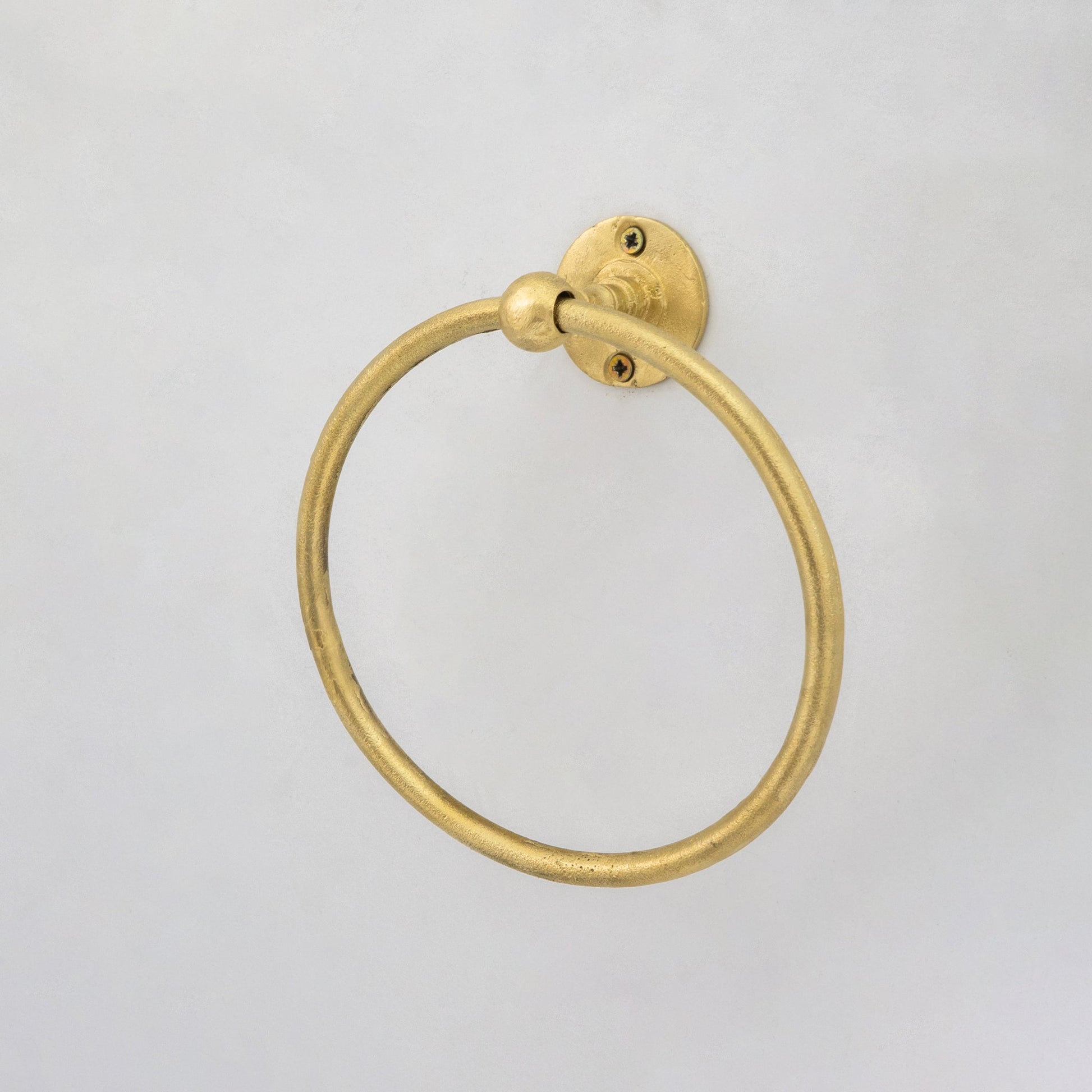 Unlacquered Brass Wall - Mounted Towel Ring Holder, Face Towel Hanger - Insideast