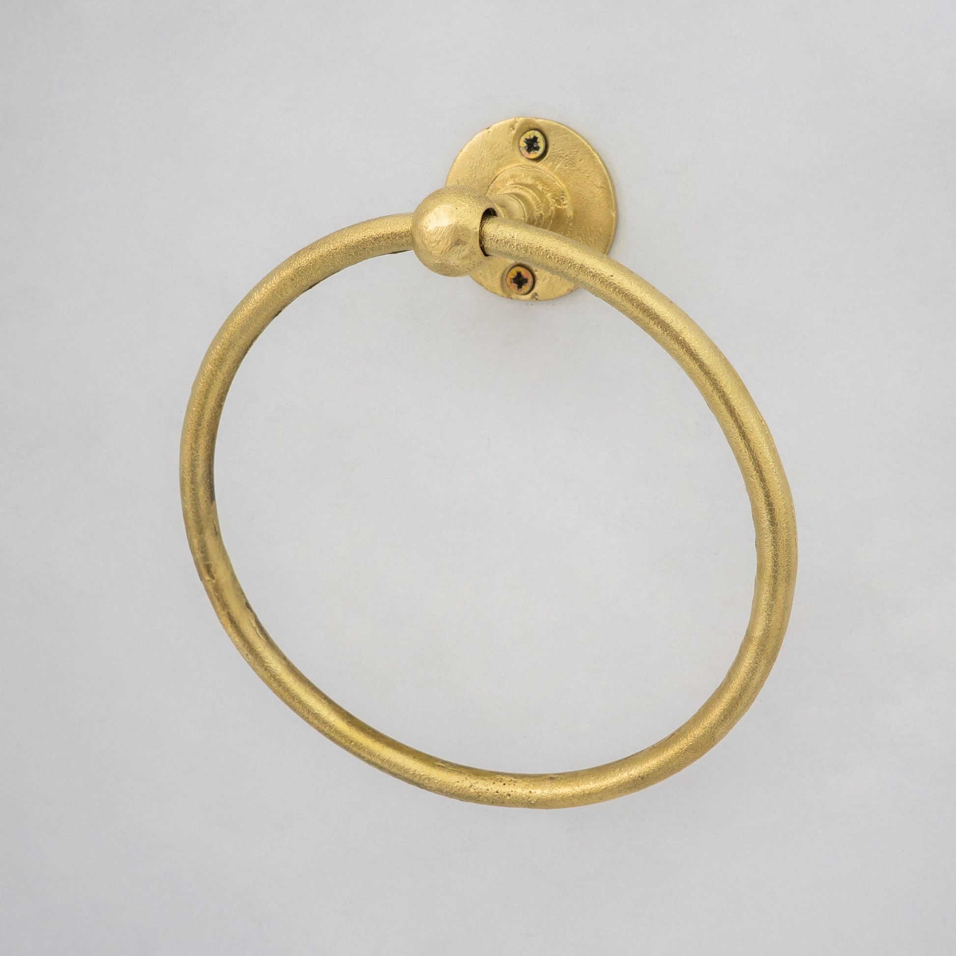 Unlacquered Brass Wall - Mounted Towel Ring Holder, Face Towel Hanger - Insideast