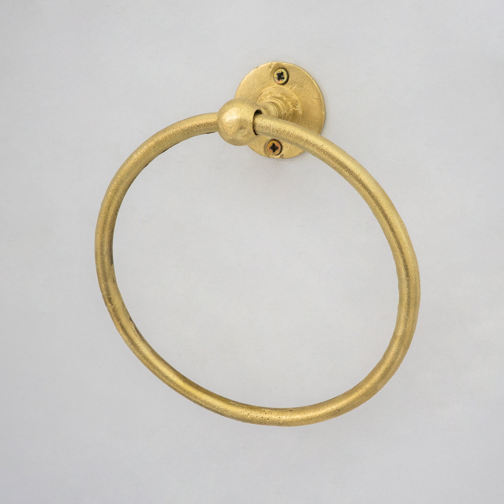 Unlacquered Brass Wall - Mounted Towel Ring Holder, Face Towel Hanger - Insideast