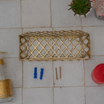 Load image into Gallery viewer, Unlacquered Brass Wall Shelf for Shower, Hand crafted Shelf, Grid Shelf, Bathroom Shelf
