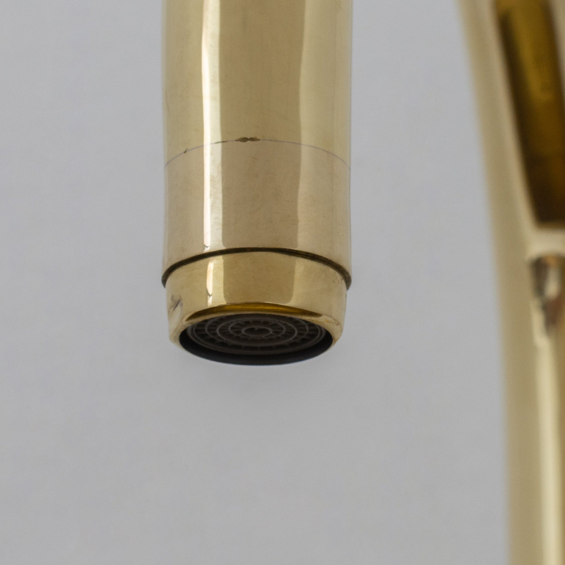 Unlacquered Brass Widespread Kitchen Faucet, Solid Brass 3 - Holes Deck Mount Faucet, Simple Cross Handles - Insideast