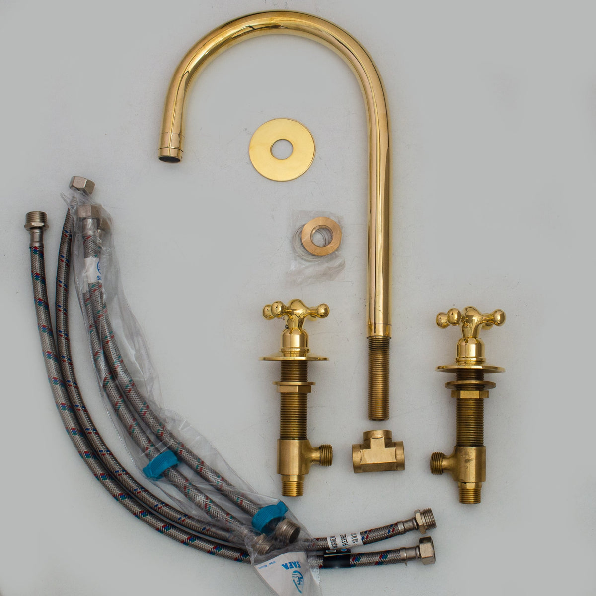 Unlacquered Brass Widespread Kitchen Faucet - Durable Design – Insideast