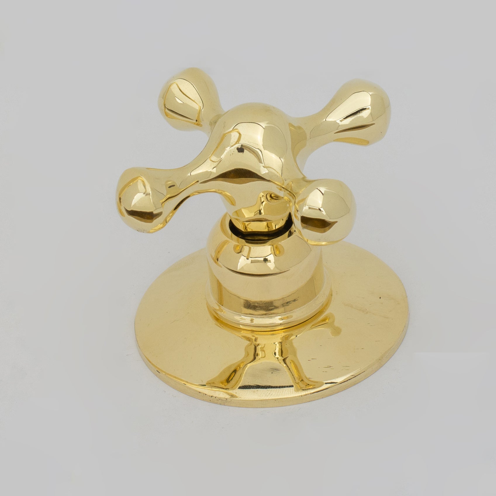 Unlacquered Brass Widespread Kitchen Faucet, Solid Brass 3 - Holes Deck Mount Faucet, Simple Cross Handles - Insideast