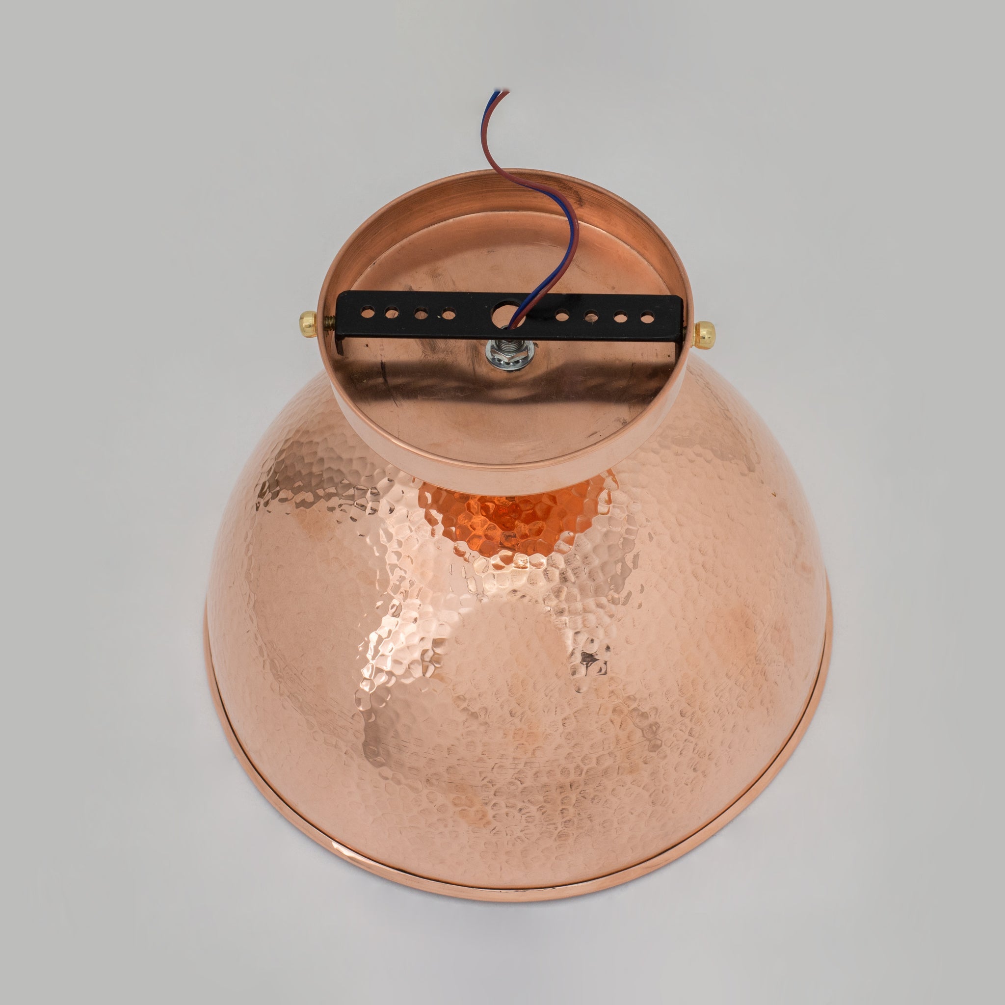 Unlacquered Copper Ceiling Light, Hammered Copper Flush Mount Light, Copper Ceiling Pendant - Insideast