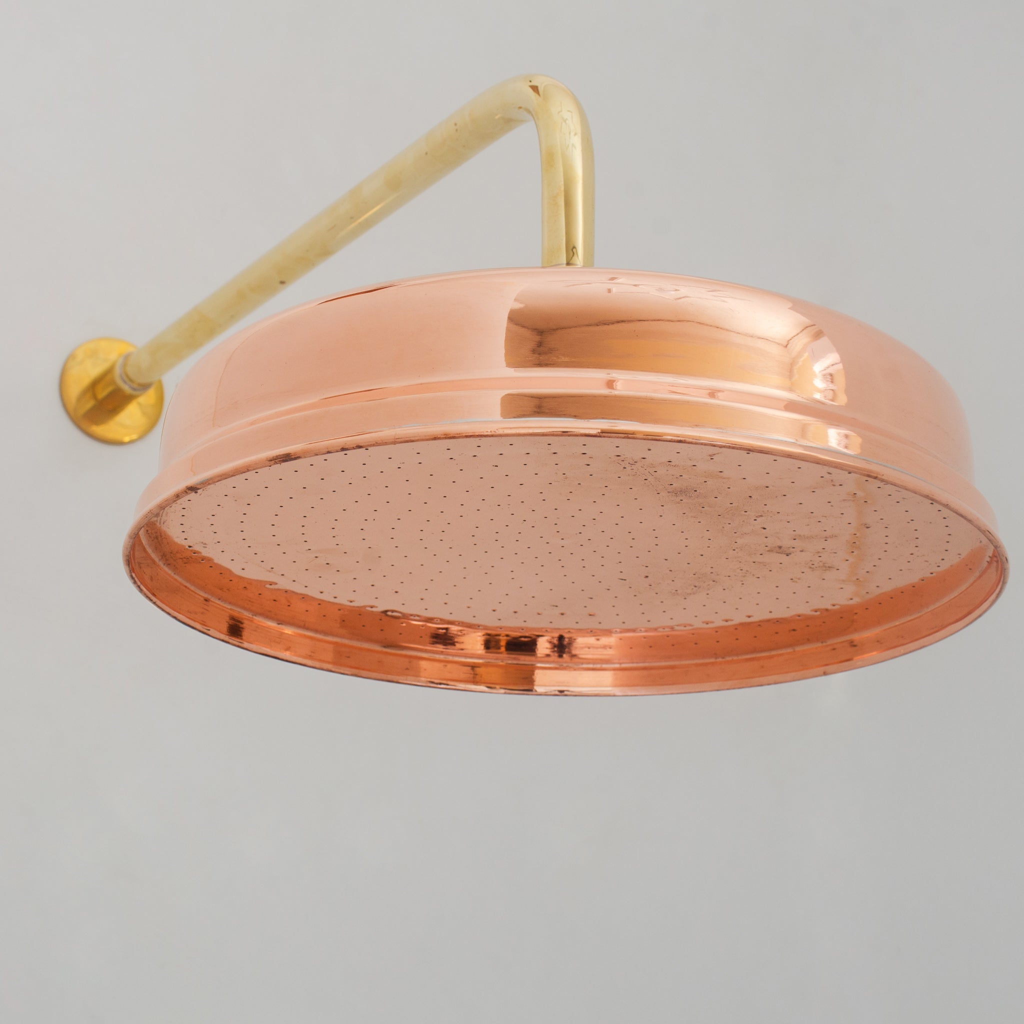 Unlacquered Copper Rain Shower Head | 12" Round - Insideast