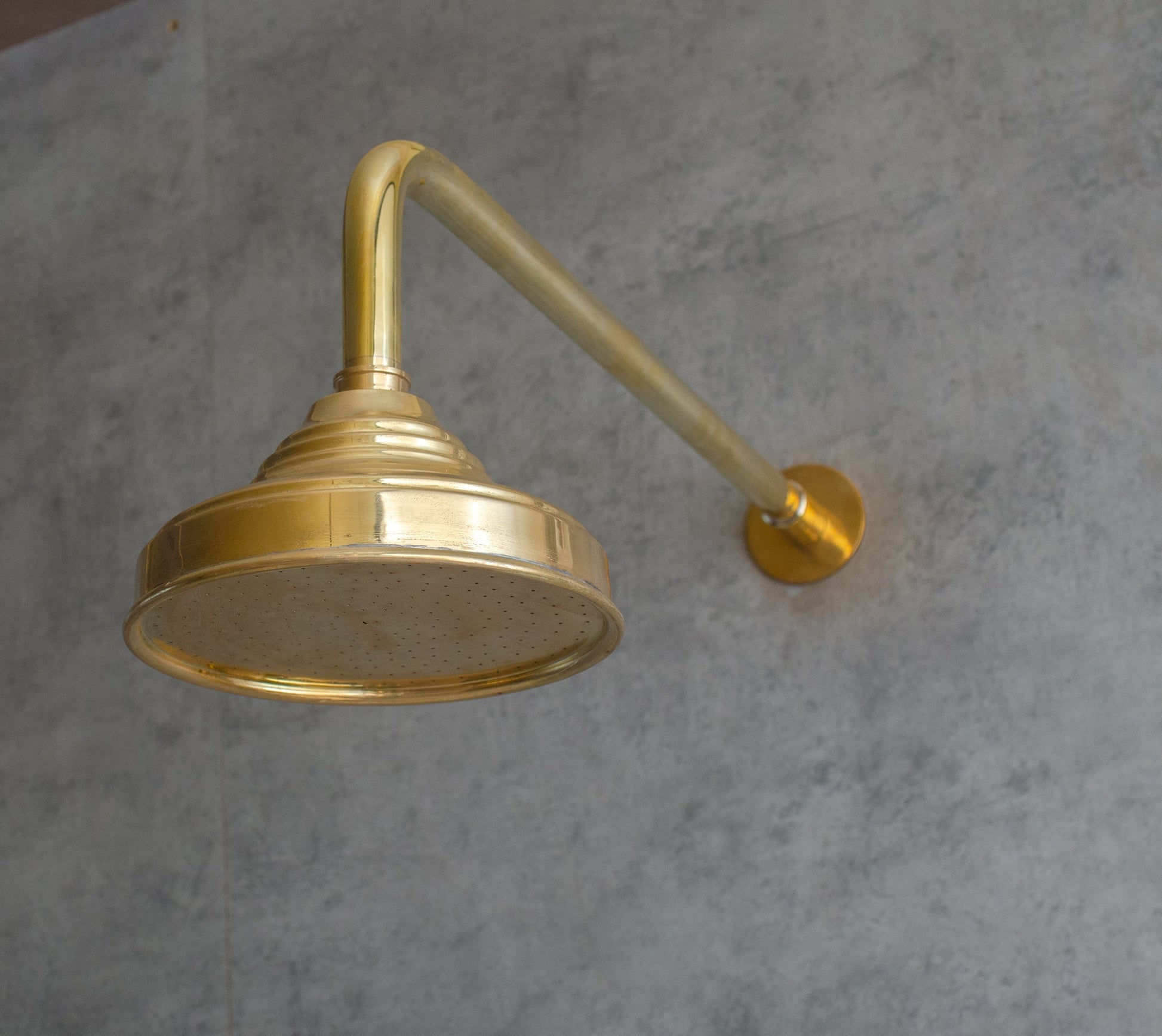 Unlacquered Solid Brass Rain Shower Head, Moroccan Handcrafted Vintage Showerhead, Works Outdoor - Insideast