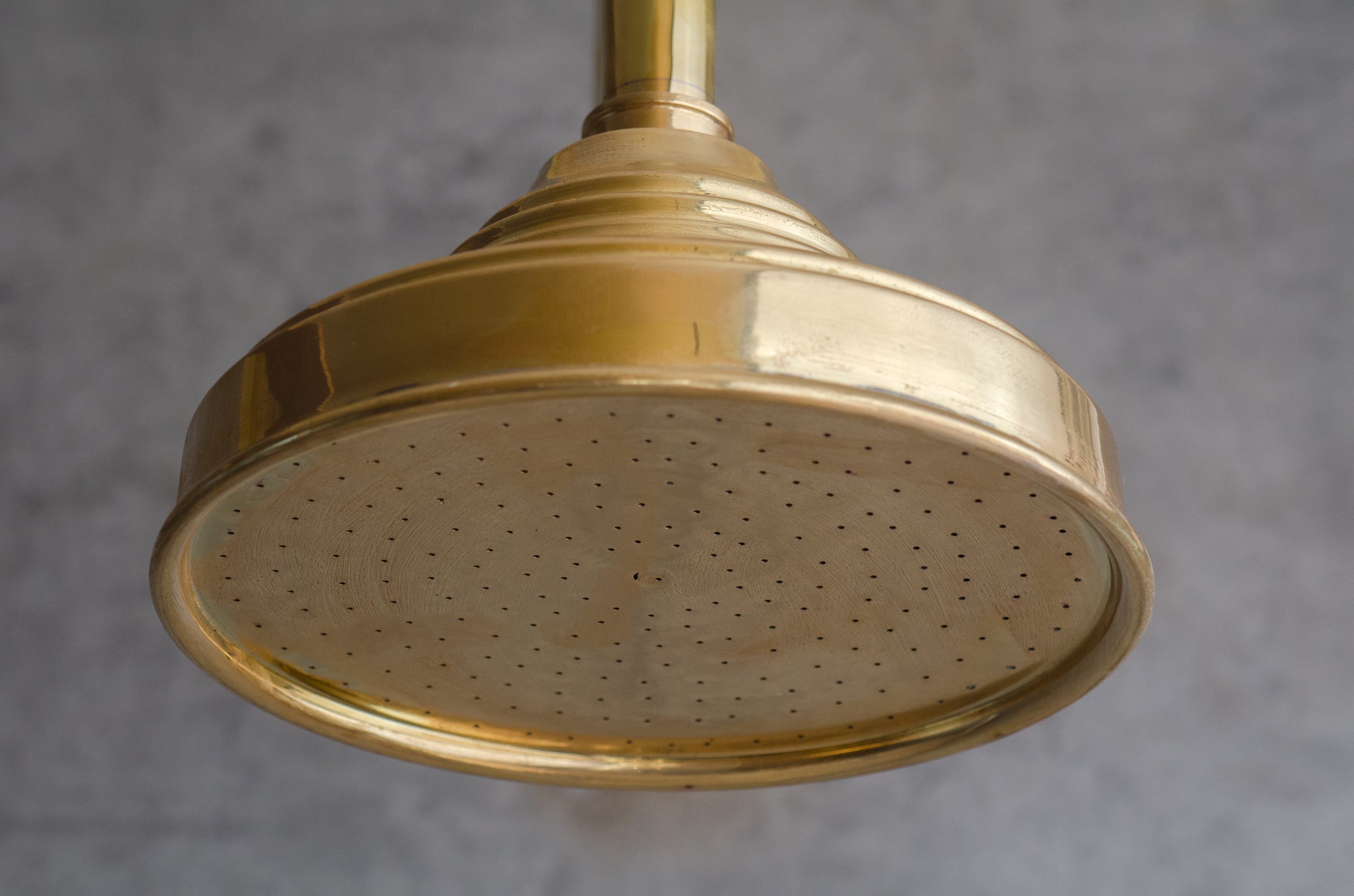 Unlacquered Solid Brass Rain Shower Head, Moroccan Handcrafted Vintage Showerhead, Works Outdoor - Insideast