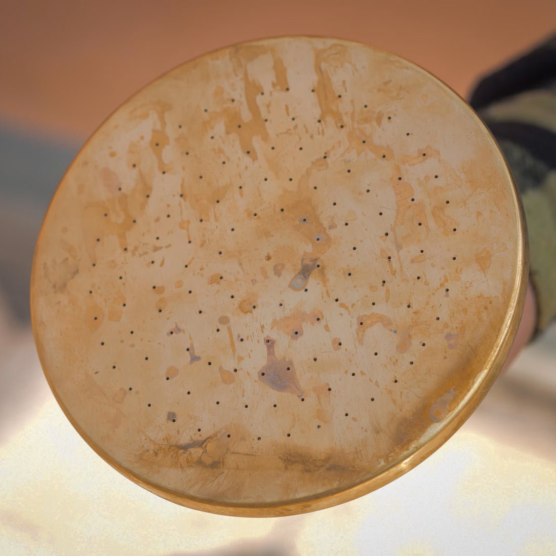 Unlacquered Solid Brass Rain Shower Head, Round Handcrafted Vintage Showerhead - Insideast