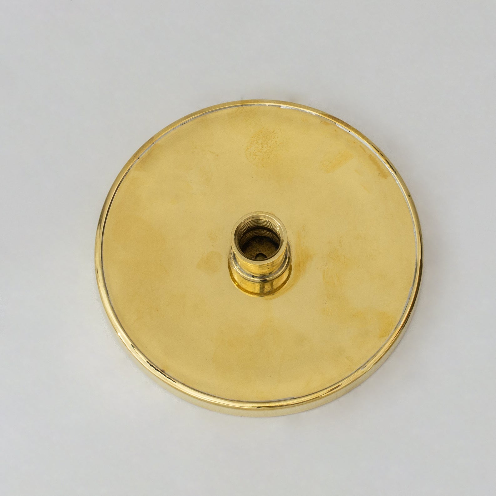Unlacquered Solid Brass Rain Shower Head, Round Handcrafted Vintage Showerhead - Insideast