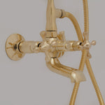 Load image into Gallery viewer, Unlacquered Solid Brass Telephone Tub Filler with Handheld
