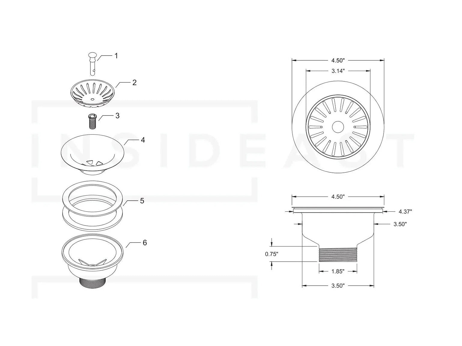 Unlacquered Solid Copper Kitchen Strainer Basket, Kitchen Sink Drain, Drain Stopper Plug, Basket Strainer - Insideast