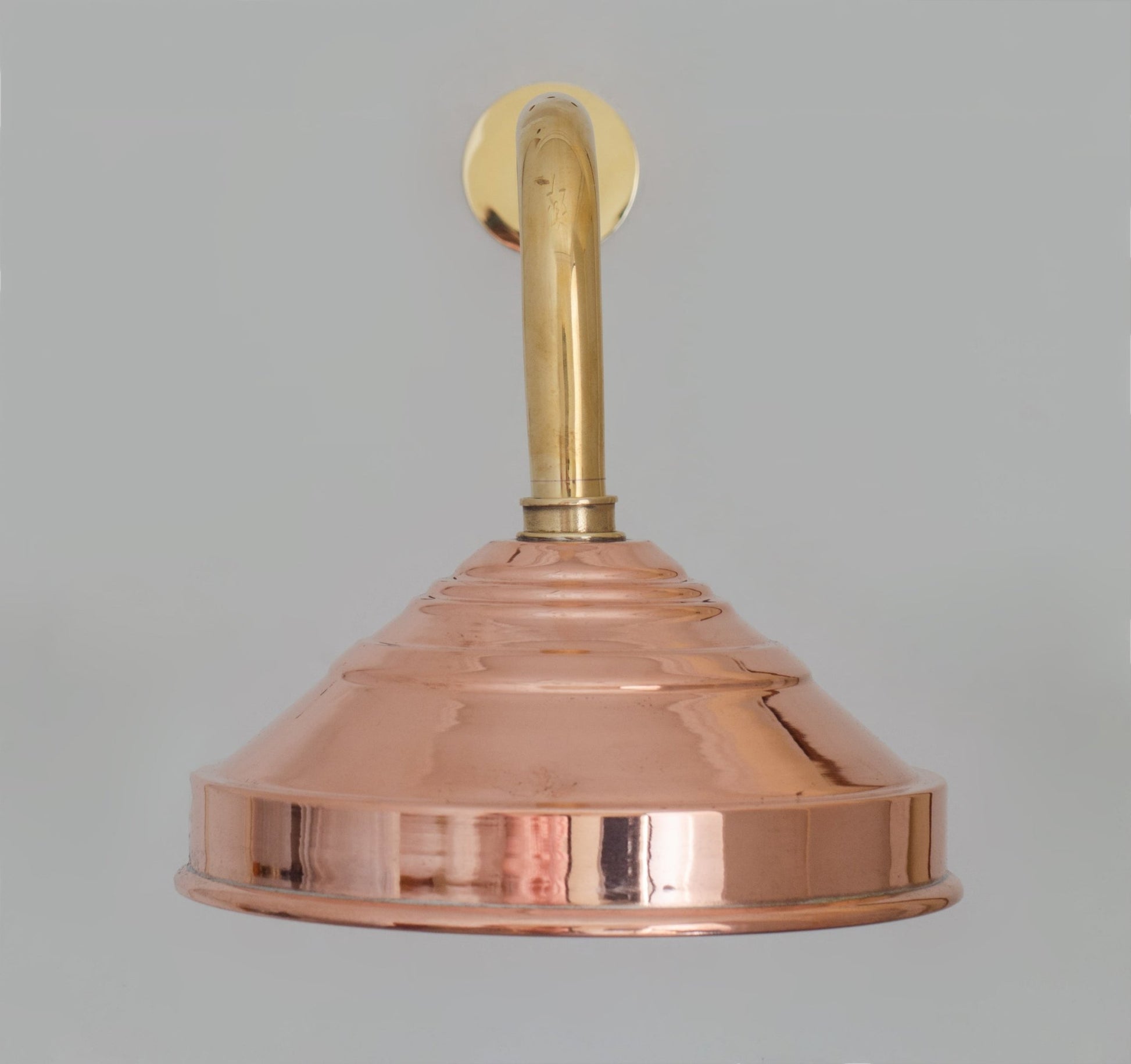 Unlacquered Solid Copper Rain Shower Head, Large Round Handcrafted Vintage Showerhead, Works Outdoor - Insideast