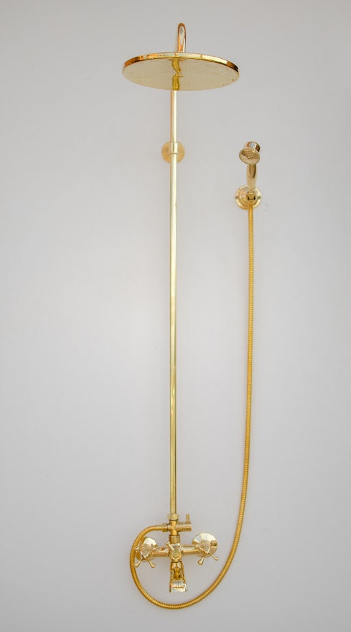 Heritage - Unlacquered Brass Exposed Shower System With Tub Filler