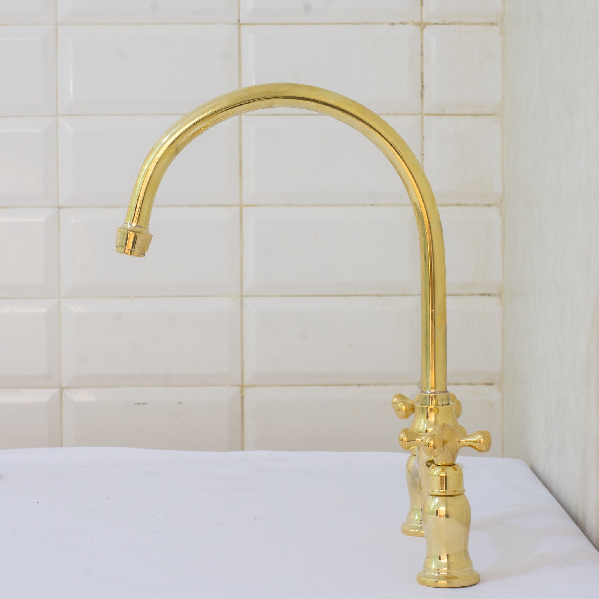 Verdeau - Unlacquered Bridge Kitchen Faucet - Insideast