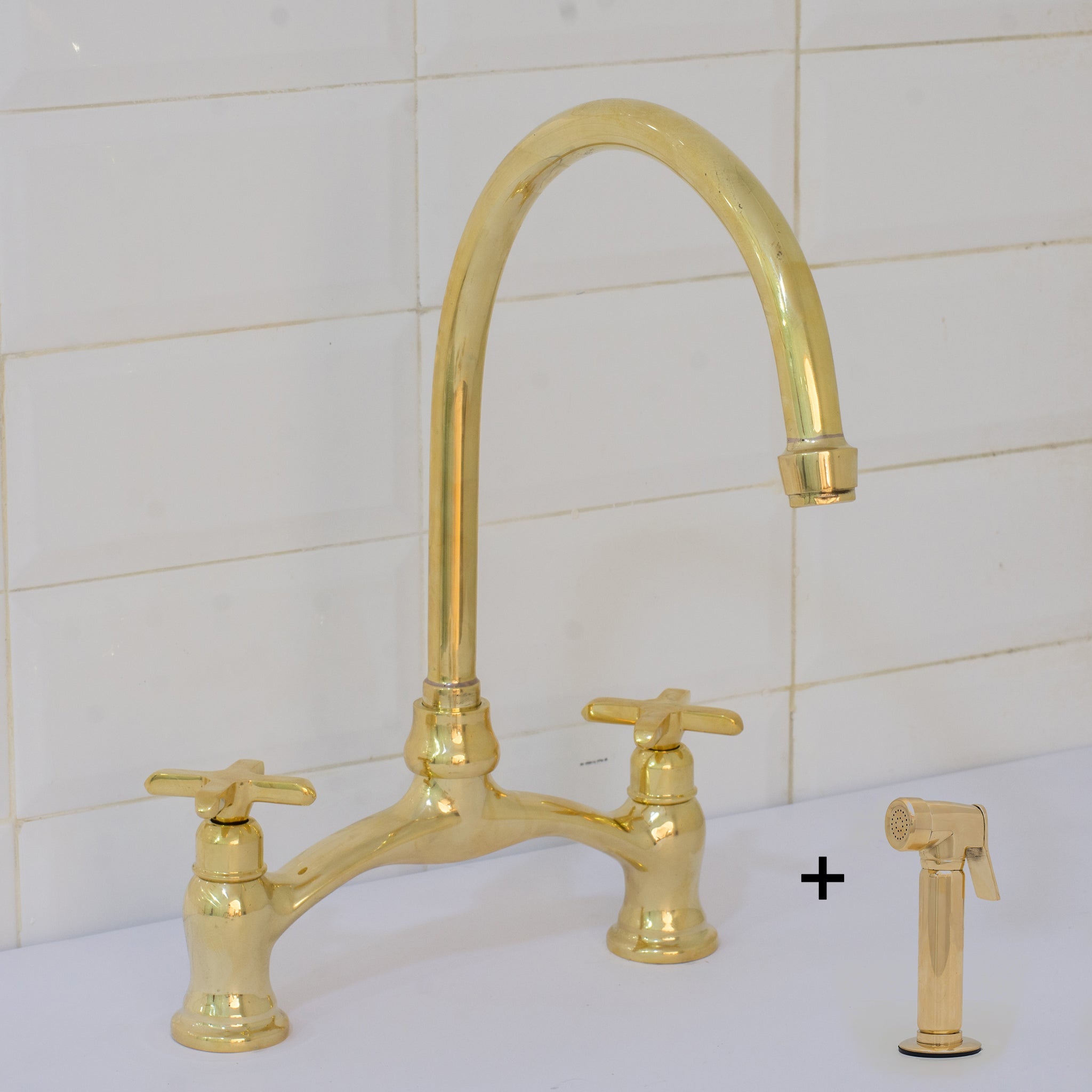 Verdeau - Unlacquered Bridge Kitchen Faucet - Insideast