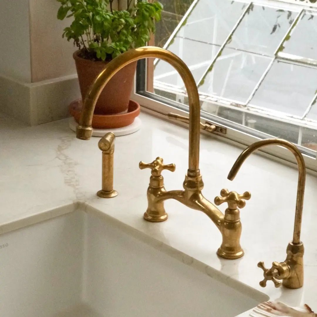 Verdeau - Unlacquered Bridge Kitchen Faucet - Insideast