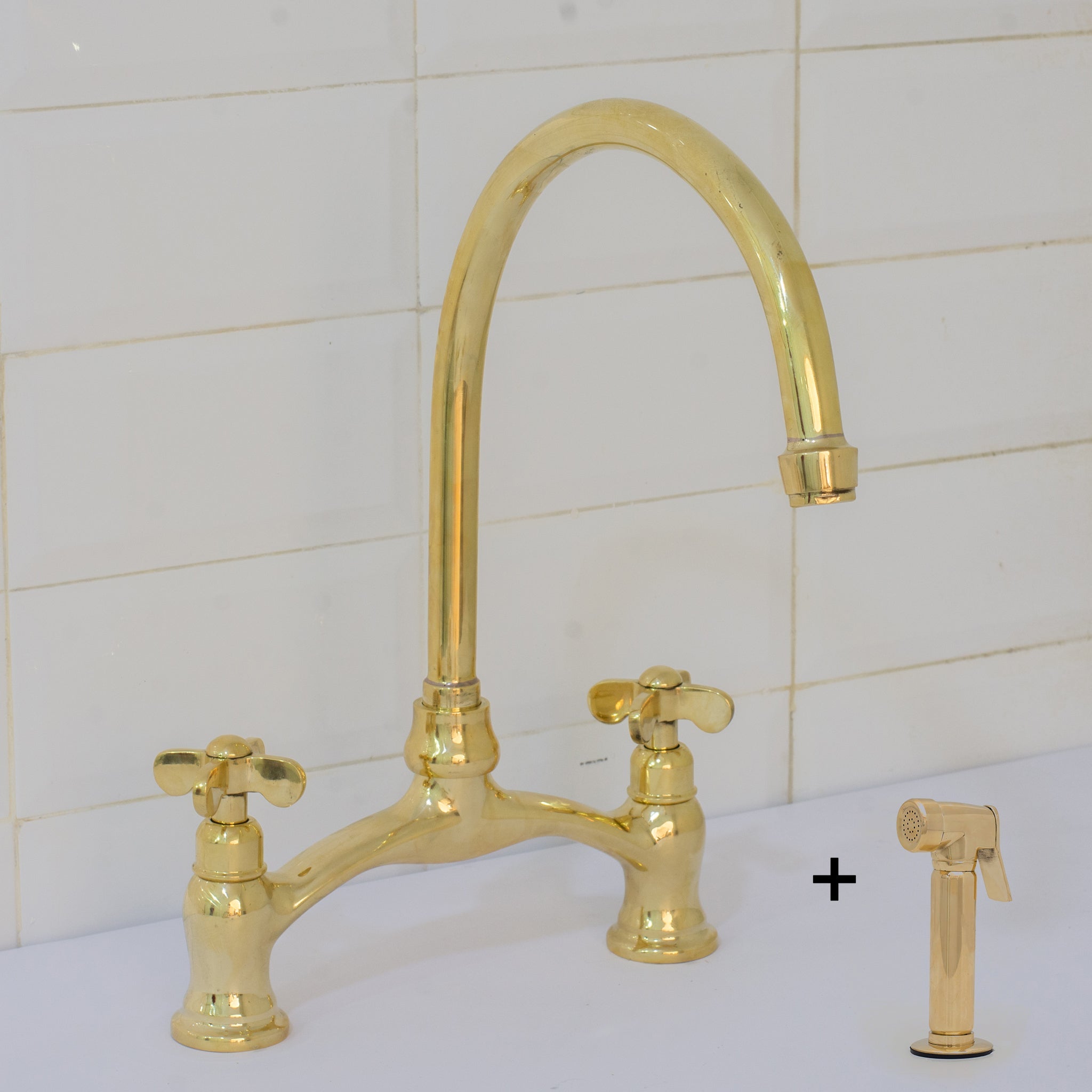 Verdeau - Unlacquered Bridge Kitchen Faucet - Insideast